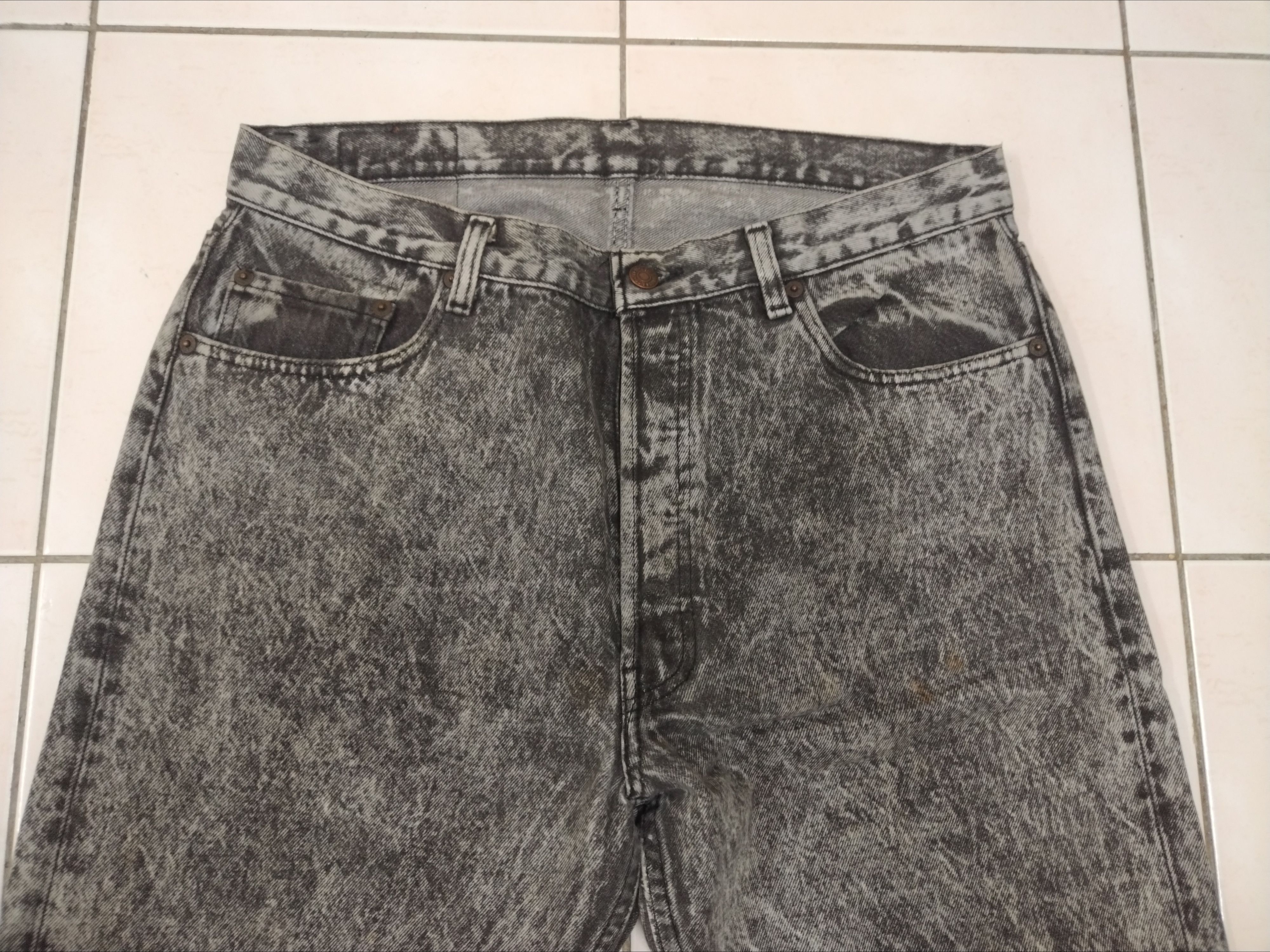 If Six Was Nine × Levi's 💥Sendoffer💥 Rare acid wash Levis 501 80's black 36X 30 Size US 36 / EU 52 - 15 Thumbnail