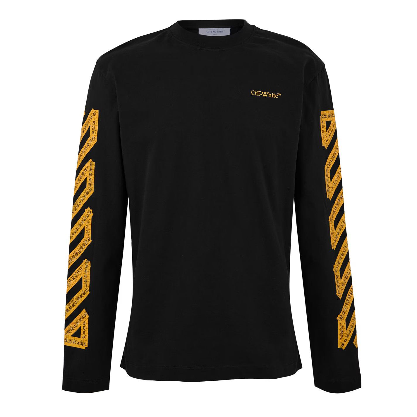 Off-White o1g2r1mq0226 Tape Cotton Long Sleeve T-Shirt In Black Size US XL / EU 56 / 4 - 1 Thumbnail