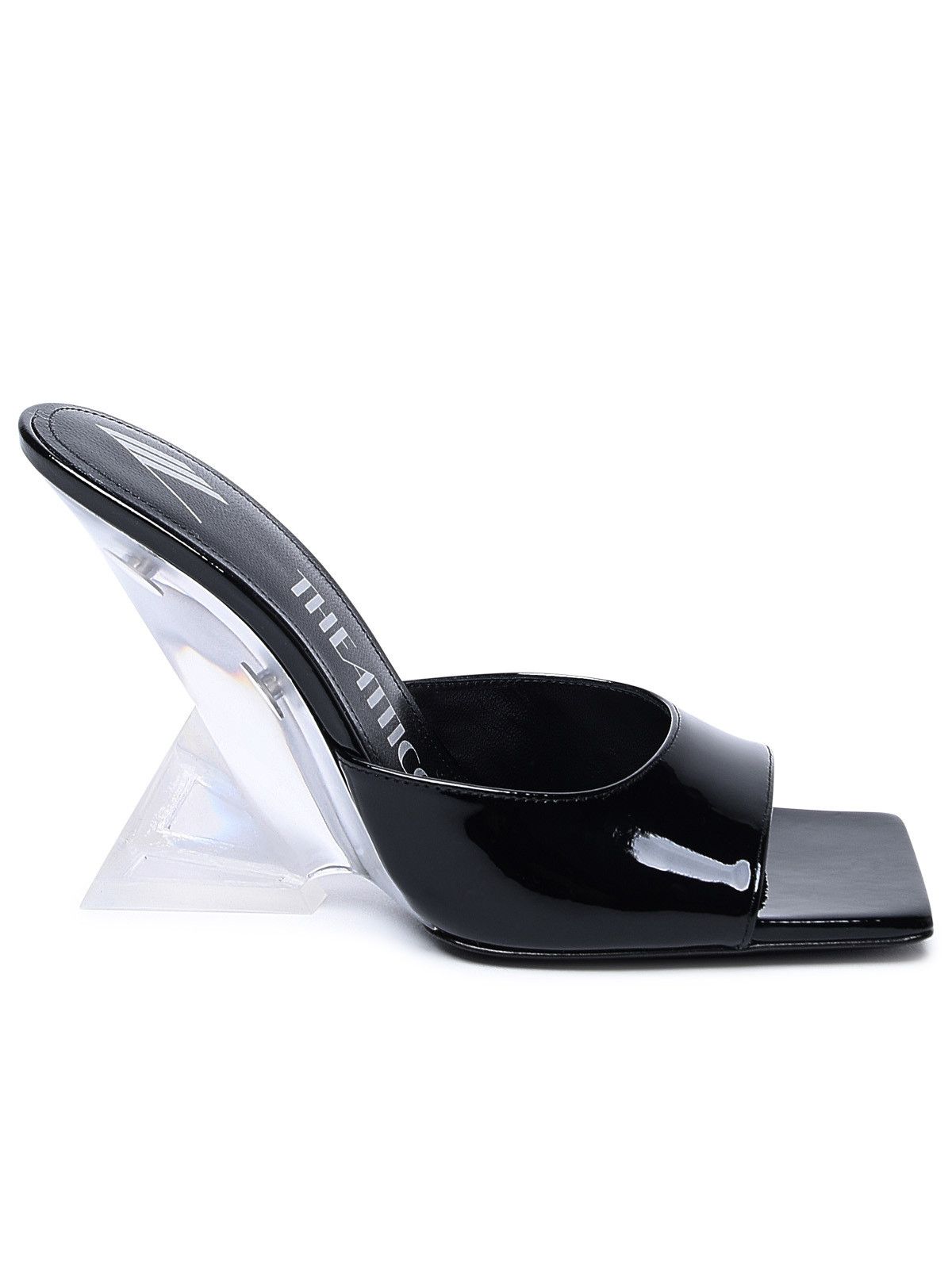image of The Attico Black Patent Leather Slippers, Women's (Size 9)