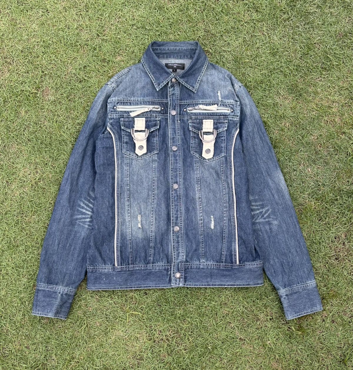 If Six Was Nine 🔥IN THE ATTIC DISTRESSED DENIM JACKET Size US M / EU 48-50 / 2 - 5 Thumbnail