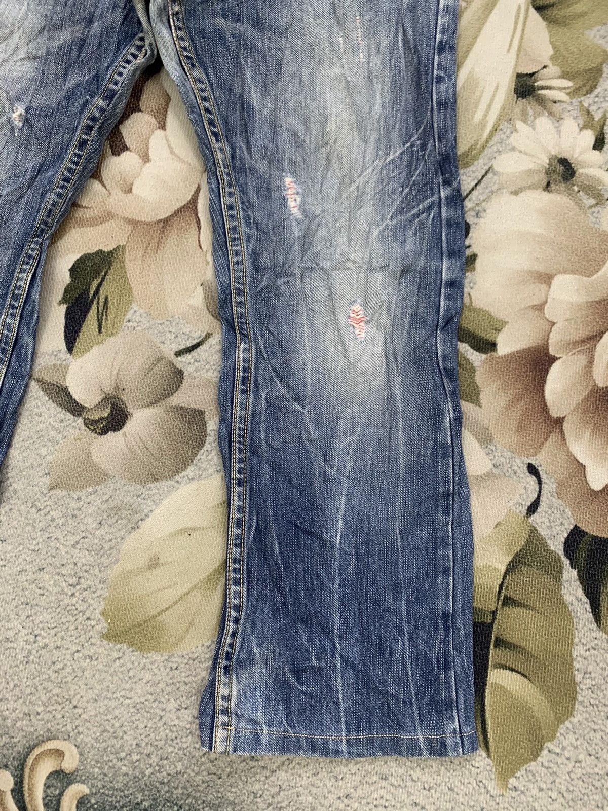 Japanese Brand Distress Red Pepper Gold Label Denim Pant Style by LBD Size US 35 - 4 Thumbnail