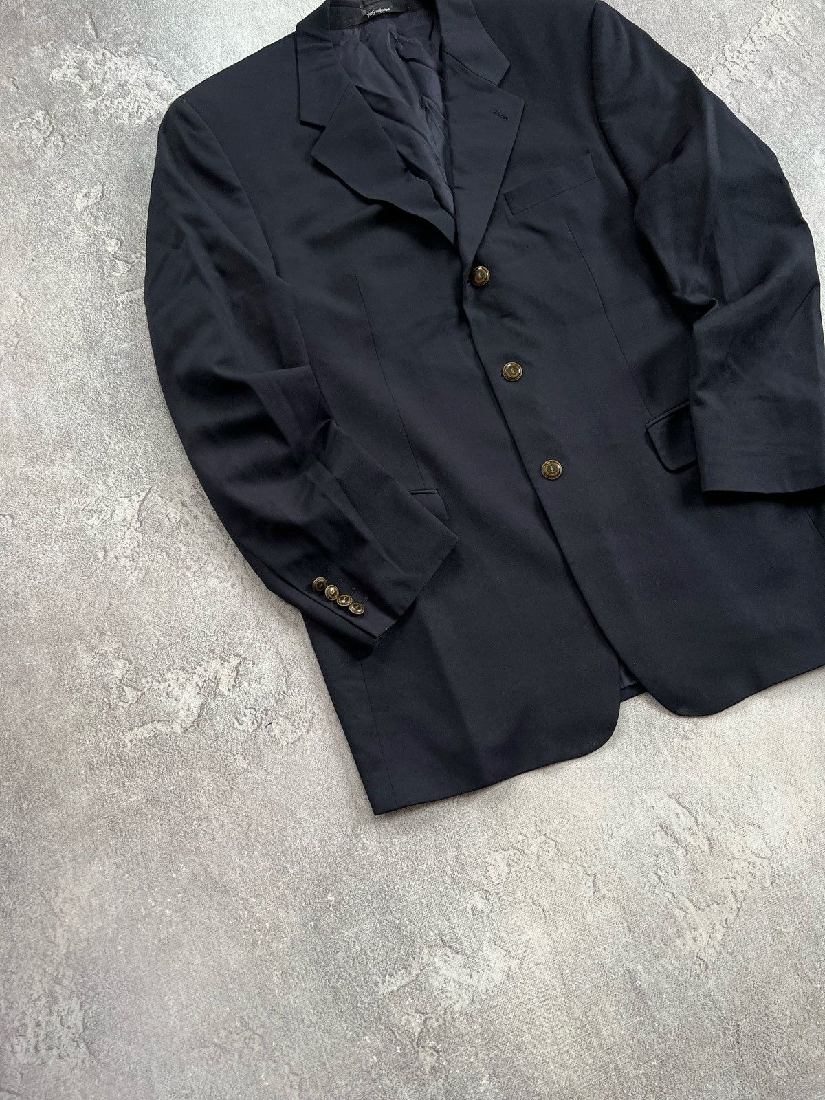 Yves Saint Laurent Yves Saint Laurent Wool Blazer Size 54R Buttons Logo Jacket Size 54R - 2 Thumbnail