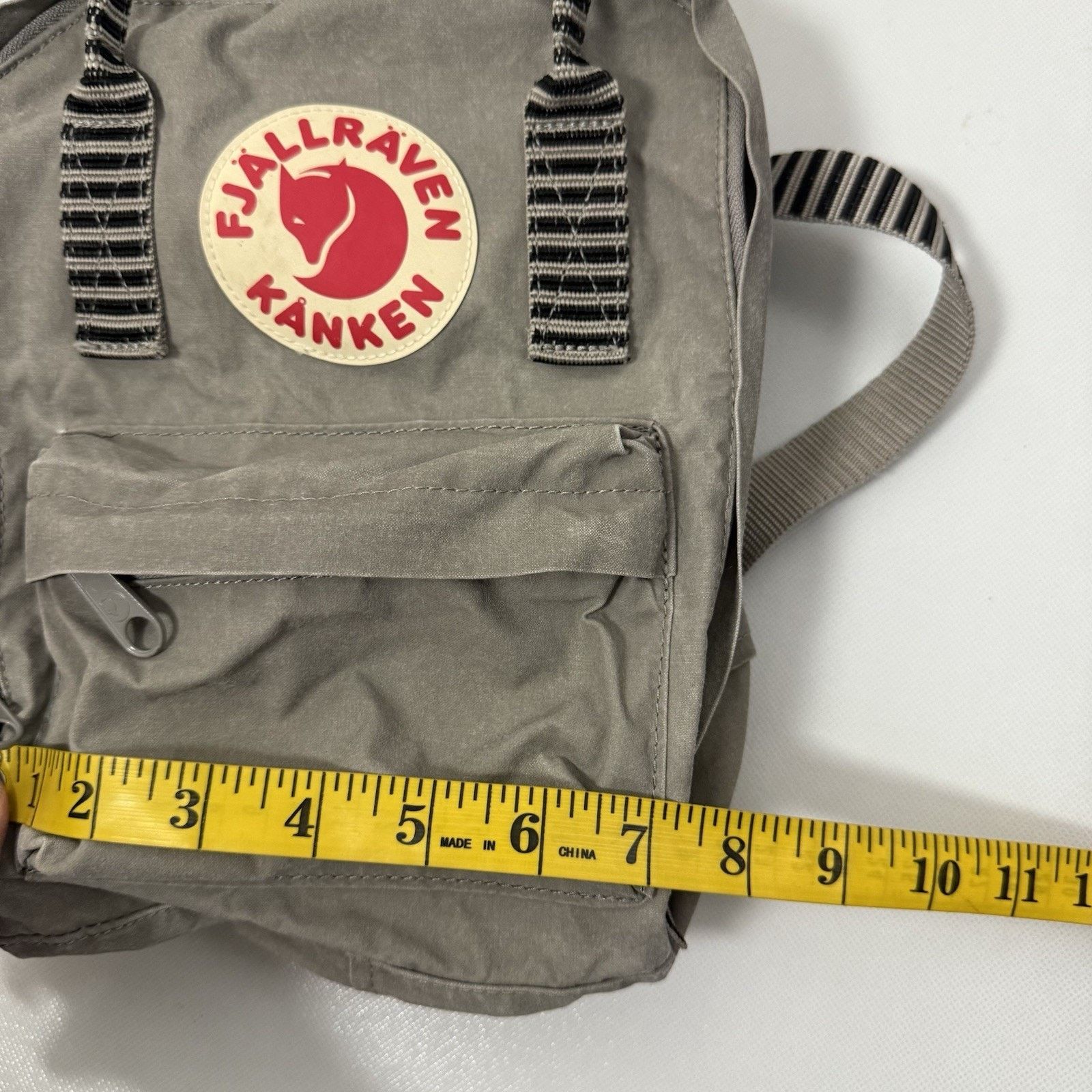 Fjallraven Fjällräven Kånken Backpack Mini Gray Striped School Travel Size ONE SIZE - 8 Thumbnail