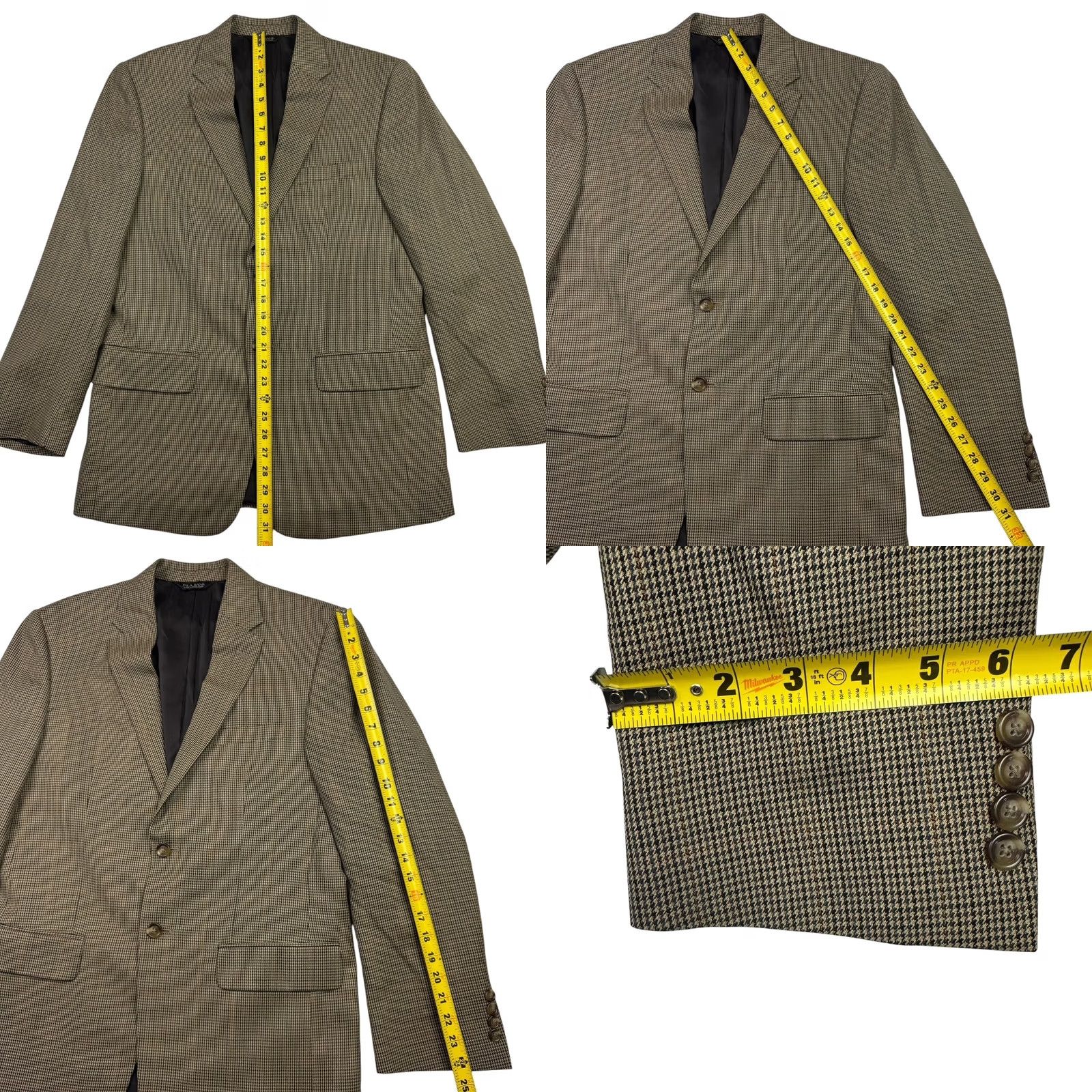 Jos. A. Bank Jos. A. Bank Men’s 100% Wool 2-Button Blazer Jacket Brown Houndstooth 40R Mens Jacket, Blazer, Wool, 2-Button, Notch Lapel, Regular Fit Size 40R - 8 Thumbnail