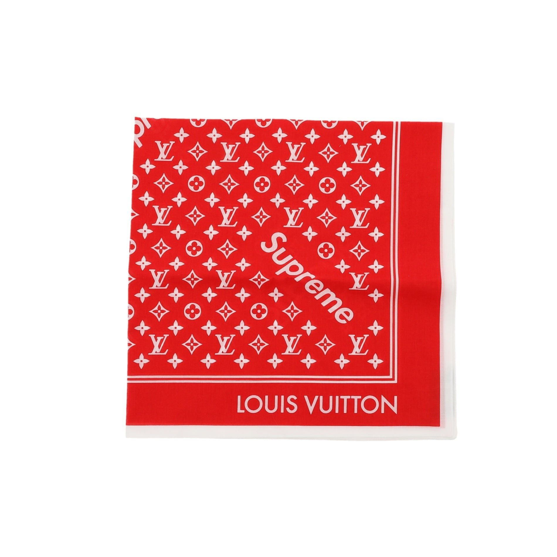 image of Louis Vuitton X Supreme X Supreme Foulard In Red Cotton, Women's