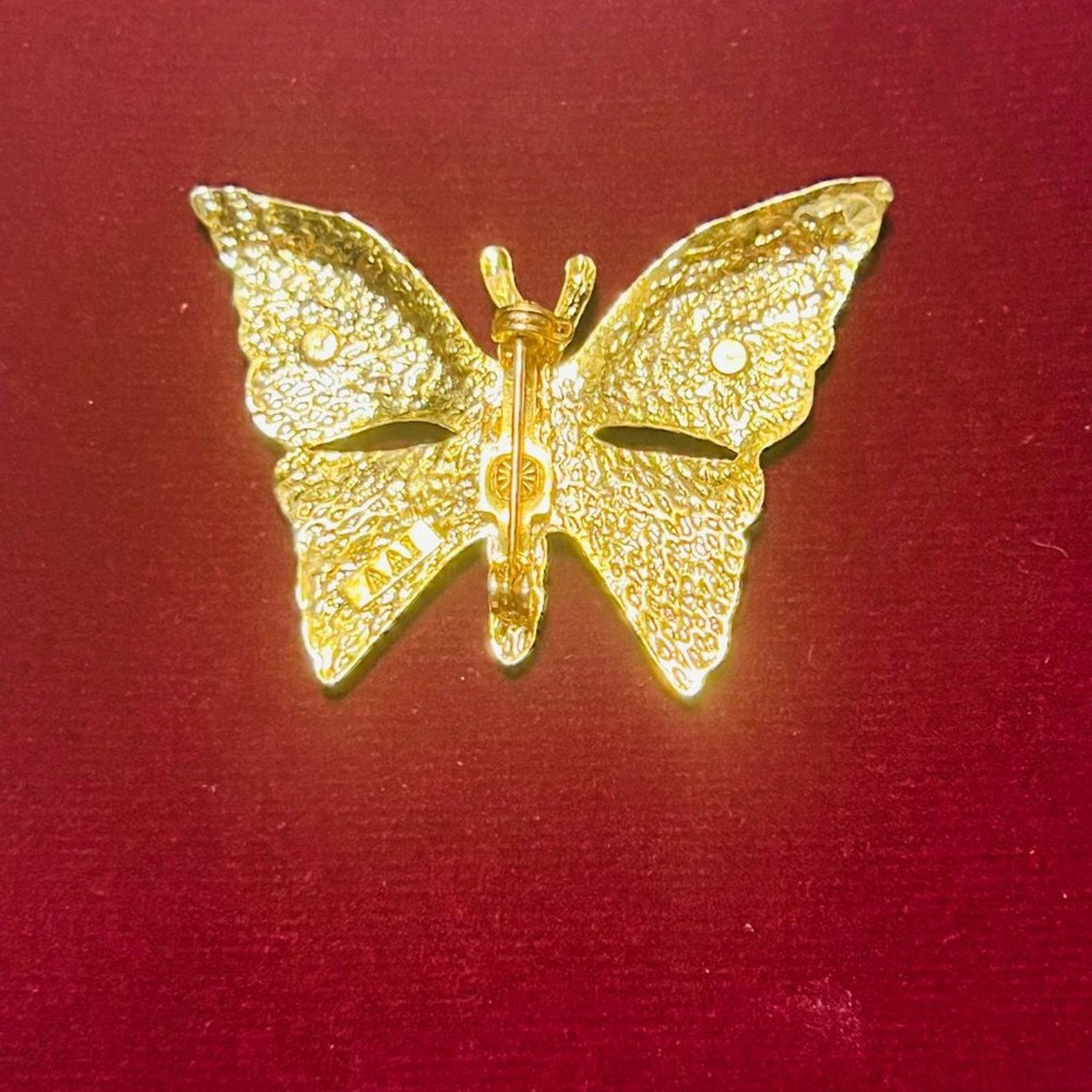 & Other Stories Vintage AAI Gold tone Clear Rhinestone Butterfly Brooch Pin Size ONE SIZE - 5 Thumbnail
