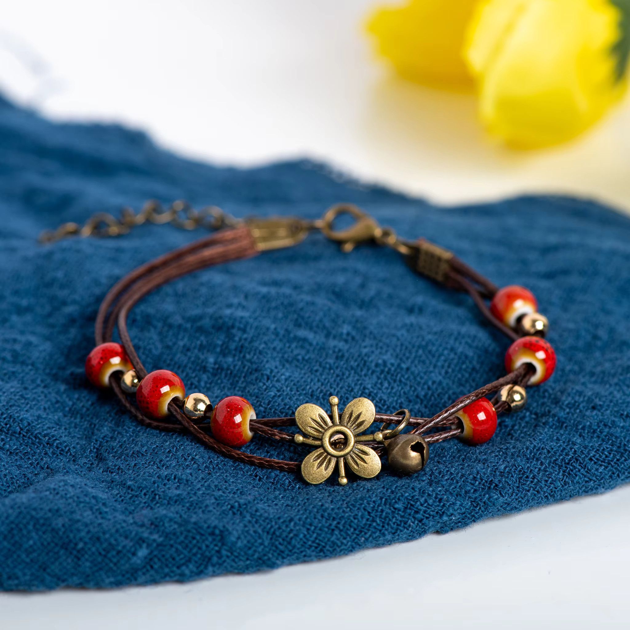 Jewelry Handmade Ceramic Beaded Bracelet Size ONE SIZE - 3 Thumbnail