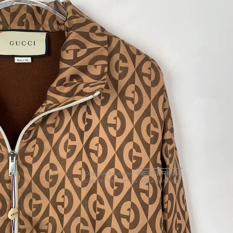 Gucci Gucci Brown letter stitching velvet zipper jacket Size US XS / EU 42 / 0 - 3 Thumbnail