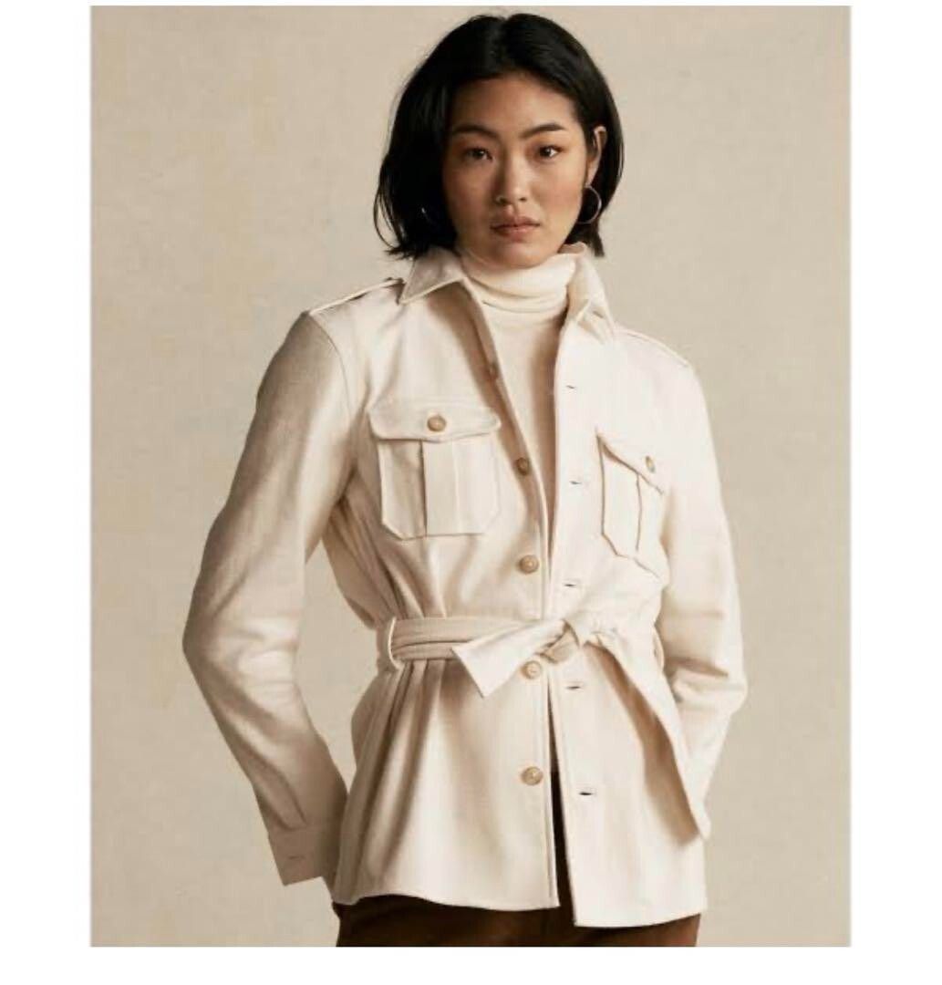 POLO RALPH LAUREN Belted Cotton Safari Jacket Women Size 8