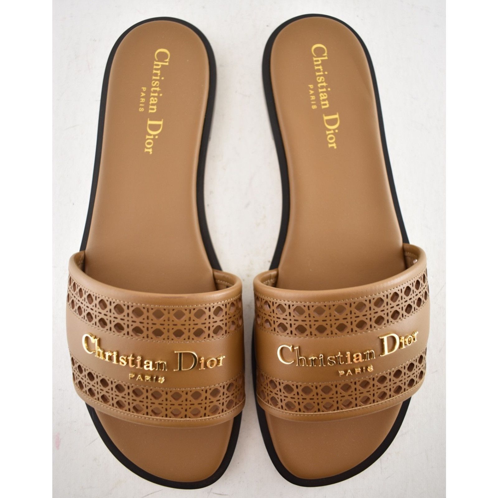 Dior Dior D-Lane Dway Micro Cannage Chestnut Leather Slide 37 Size US 7 / IT 37 - 13 Thumbnail