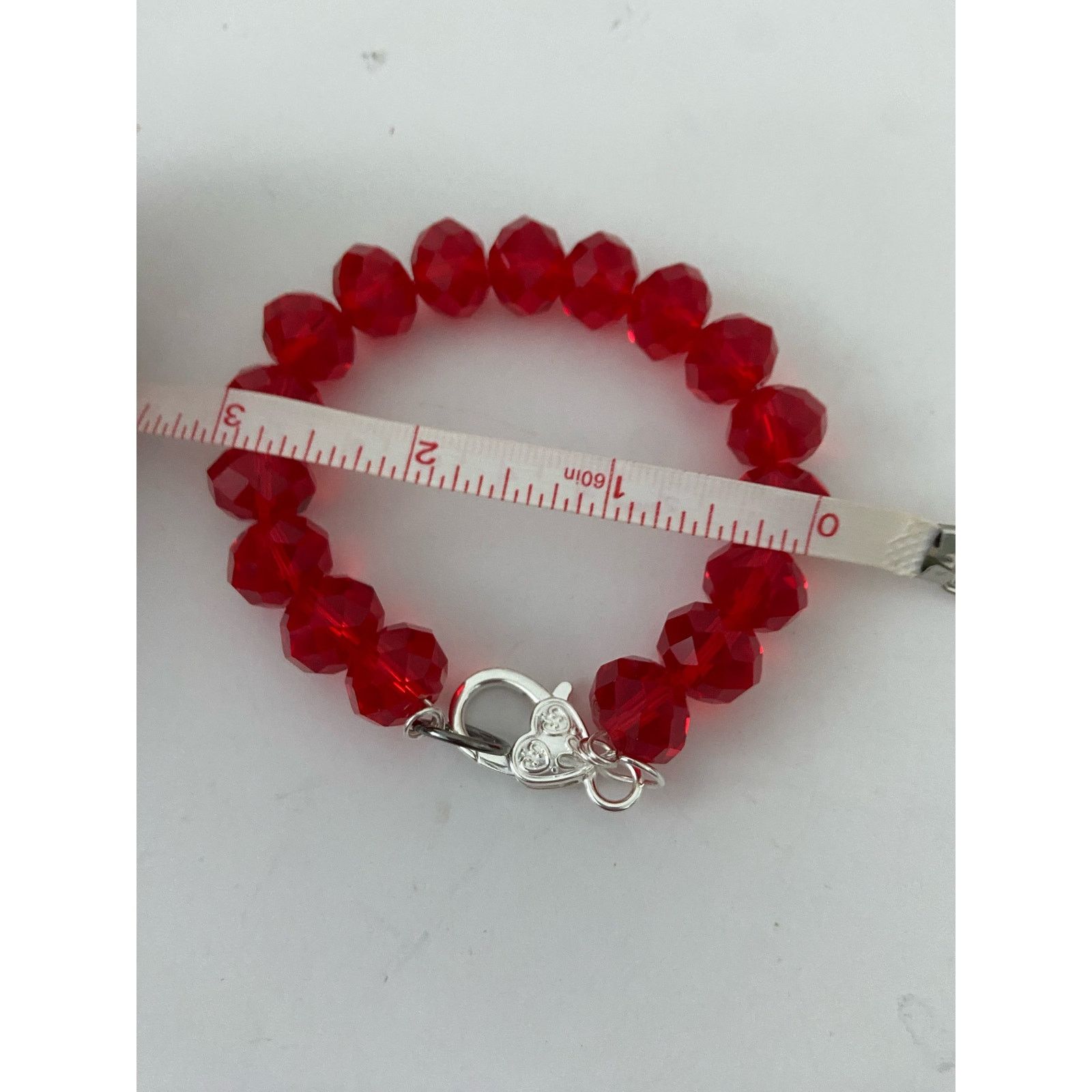 Handmade red glass bead bracelet Size ONE SIZE - 5 Thumbnail