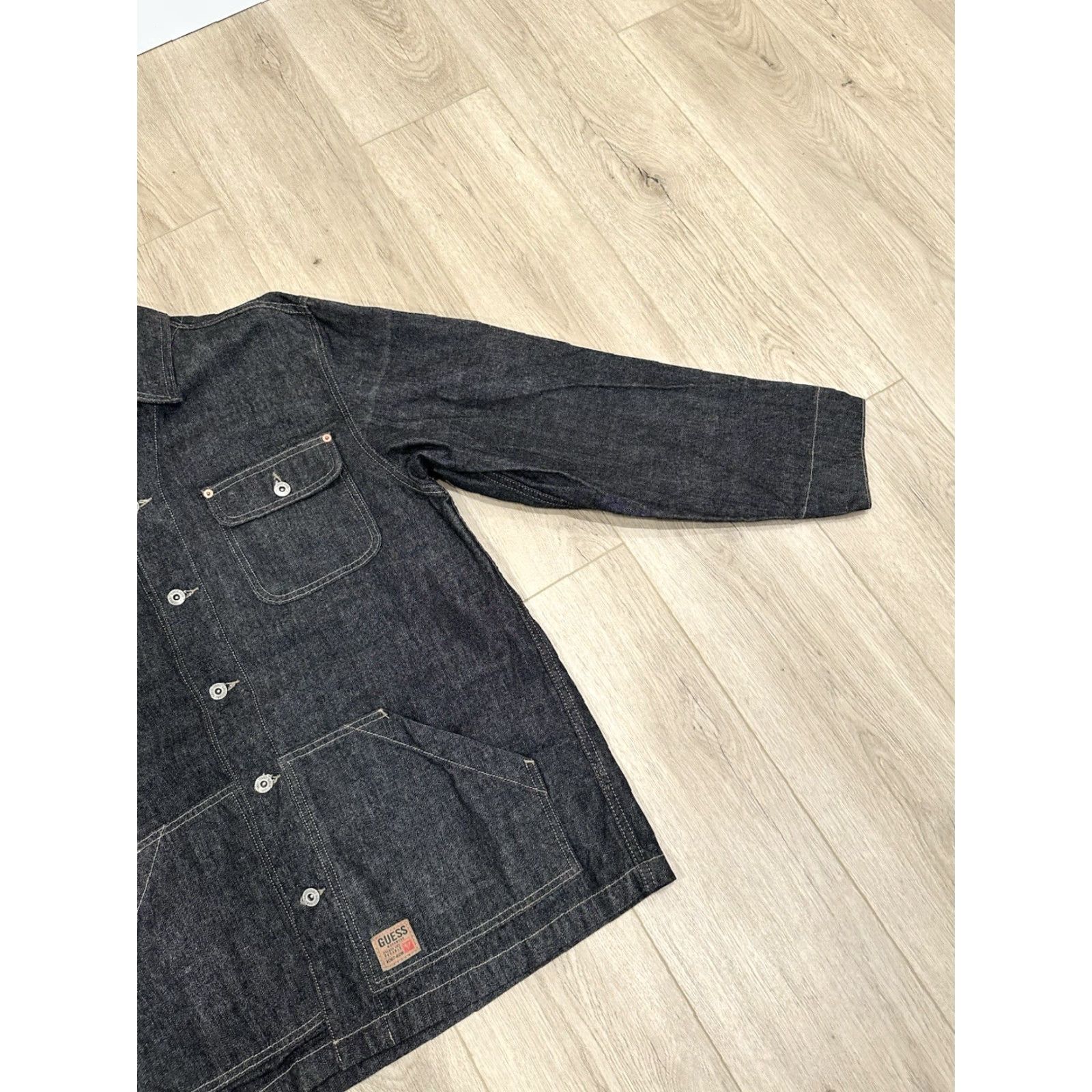 Guess VINTAGE Guess Jeans Mens L Denim Chore Barn Coat Jacket Workwear USA Size US 33 - 2 Thumbnail