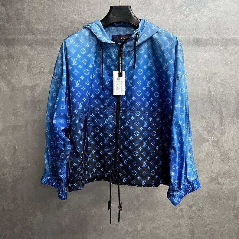 Louis Vuitton Blue Logo Print Hooded Jacket-2506 Size US S / EU 44-46 / 1 - 1 Thumbnail