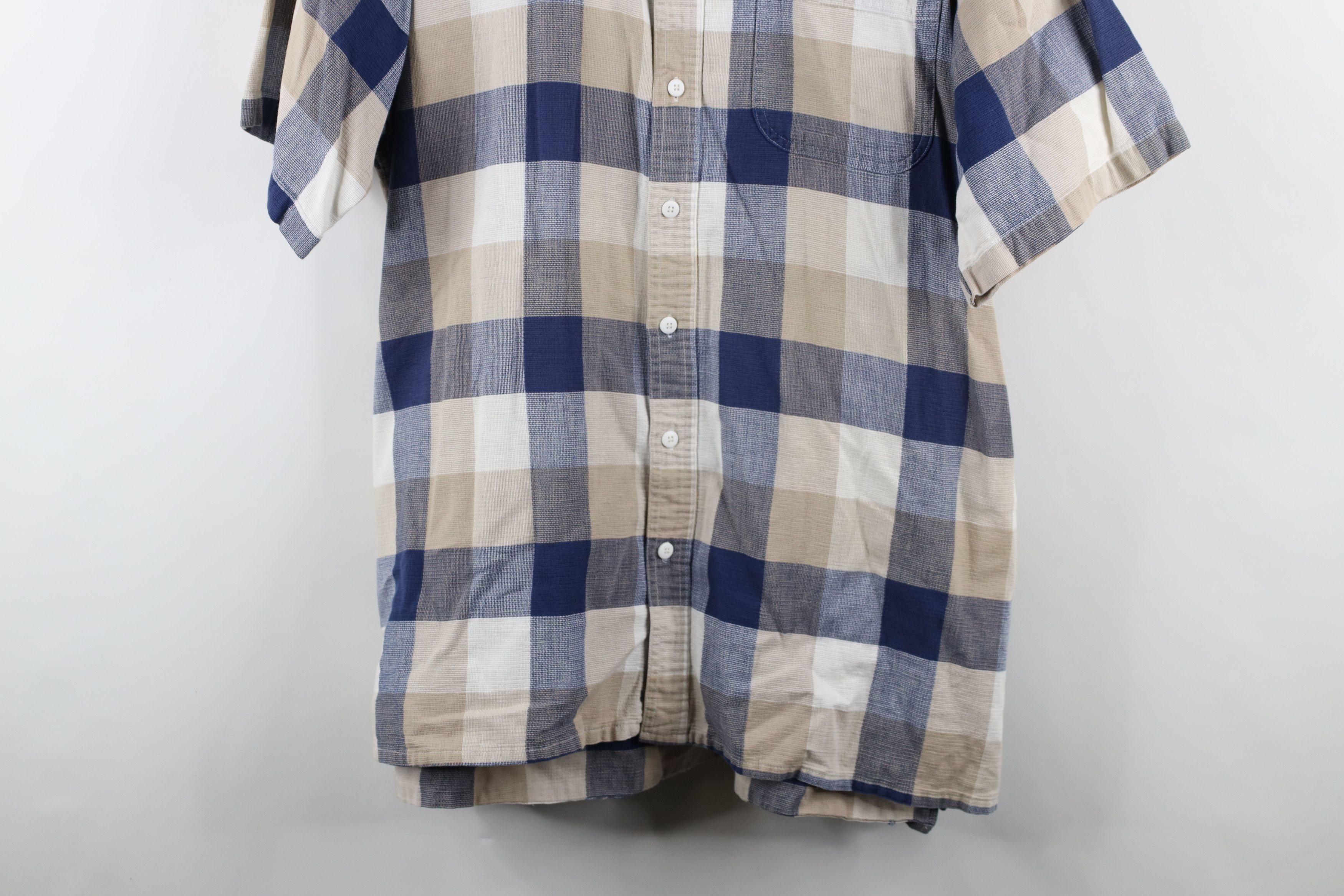 L.L. Bean × Vintage Vintage 90s LL Bean Cool Weave Short Sleeve Button Shirt Size US XXL / EU 58 / 5 - 3 Thumbnail