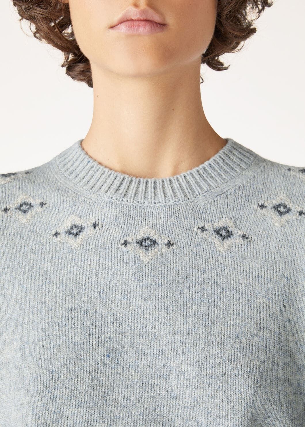 Loro Piana o1w1db10825 FAO5140 Alpe Pile Crewneck Sweater in Light Blue Size M / US 6-8 / IT 42-44 - 3 Thumbnail