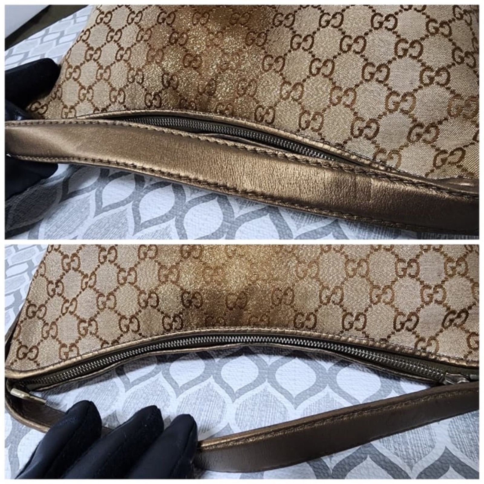 Gucci Authentic Gucci GG Canvas Heart Bit Hobo Bag Brown Size ONE SIZE - 9 Thumbnail