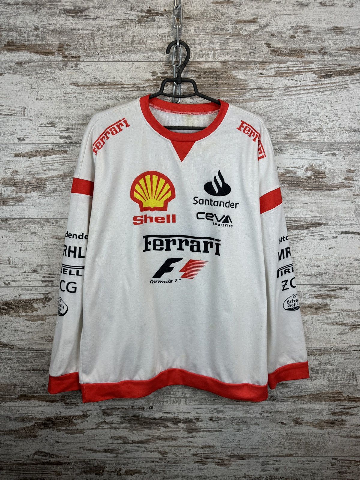 Mens Vintage Ferrari Sweatshirt formula 1 racing jacket y2k Tops