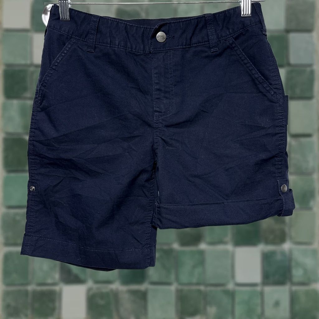 Carhartt Carhartt Work Shorts Women 6 Navy Original Fit Roll Tab Rip-Stop Utility Casual Workwear Everyday 9” Inseam Boys? Size 28" / US 6 / IT 42 - 1 Thumbnail