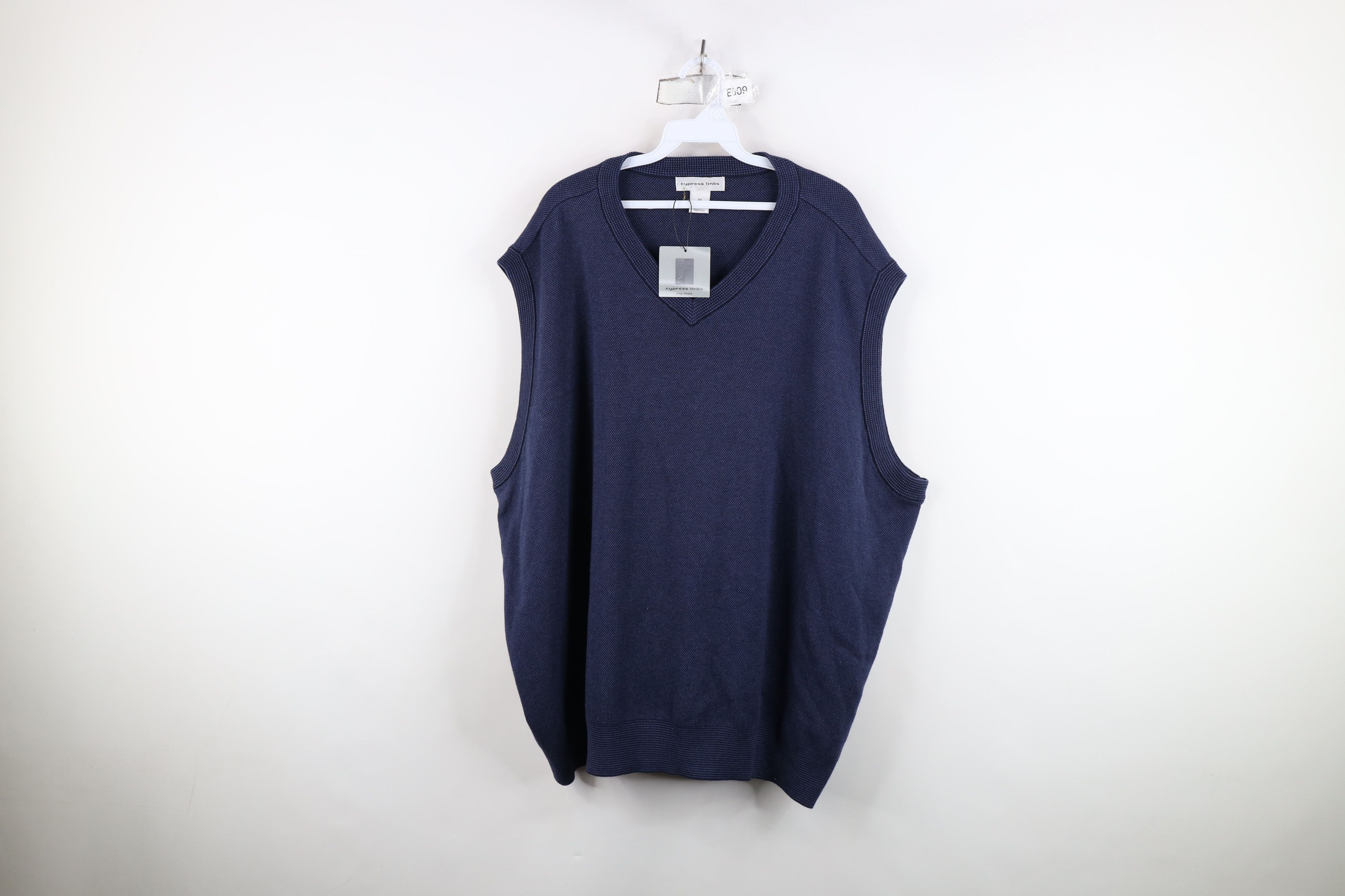 Vintage Deadstock Vintage 90s Streetwear V-Neck Sweater Vest Blue Size US XXL / EU 58 / 5 - 1 Thumbnail