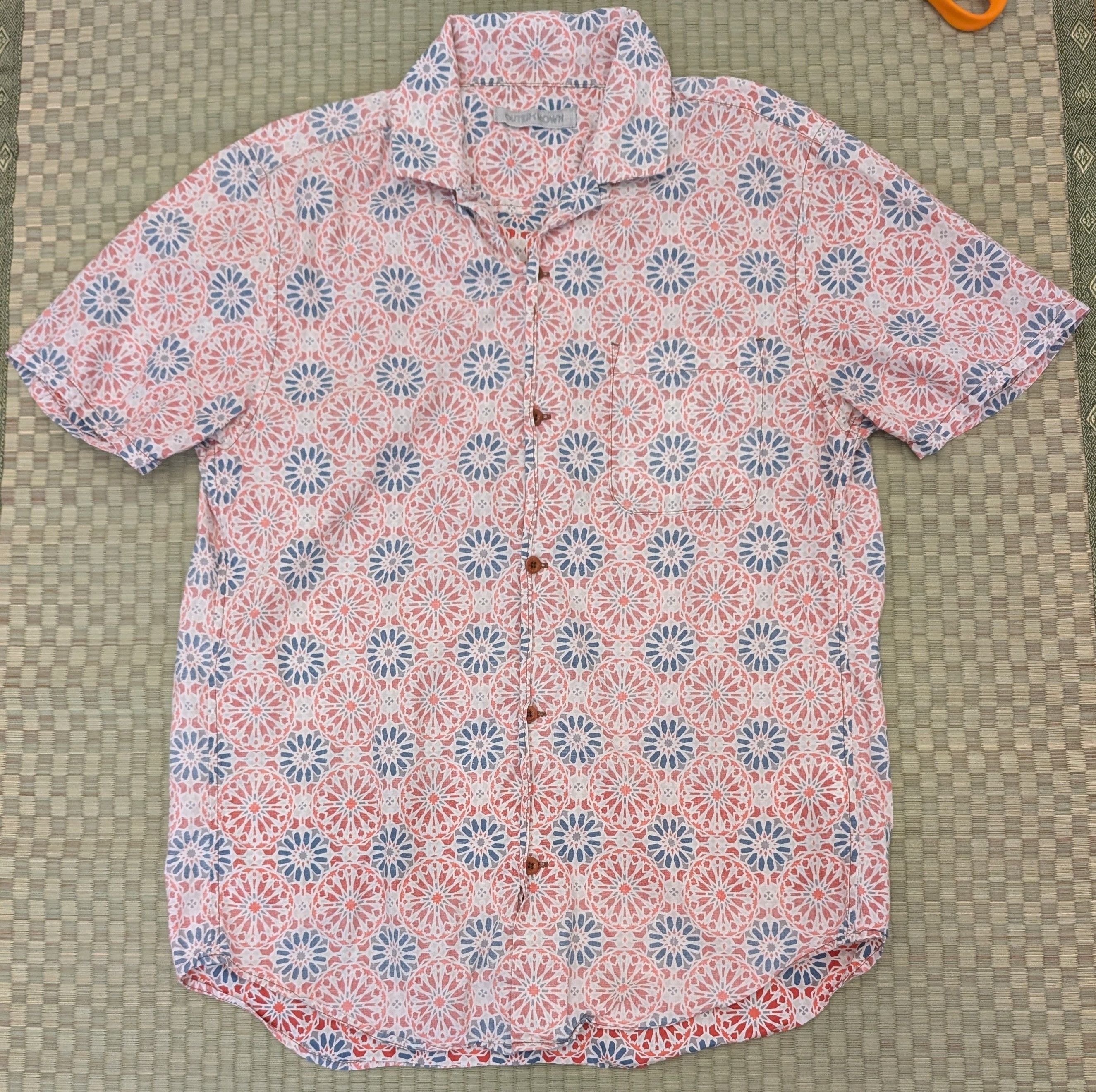 Outerknown Outerknown BBQ Cotton Hemp Geometric Pattern Hawaiian Shirt Size US M / EU 48-50 / 2 - 1 Thumbnail