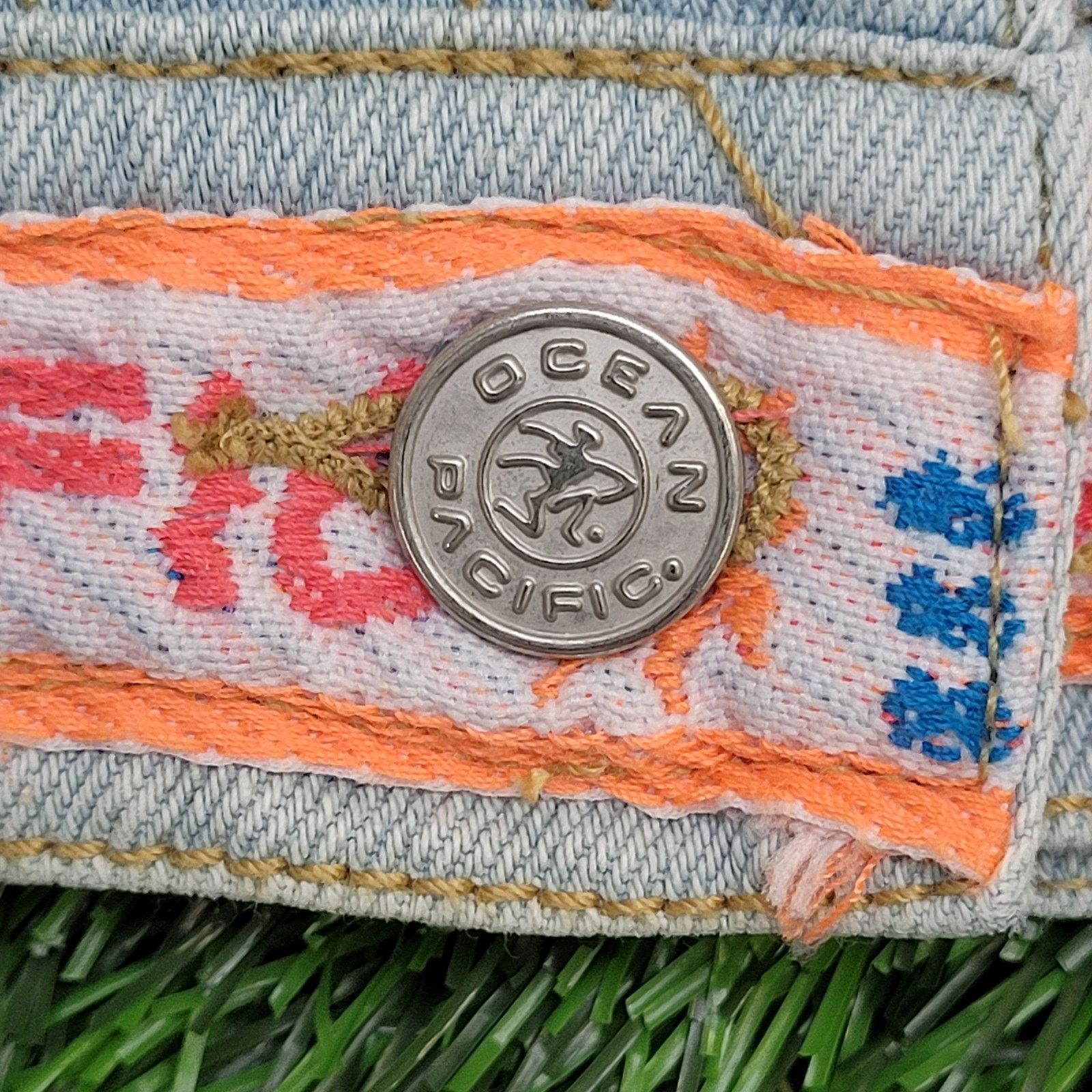 Ocean Pacific Vintage 90s OP Cropped Denim Jacket Womens Small 21x19 Baggy Size S / US 4 / IT 40 - 15 Thumbnail