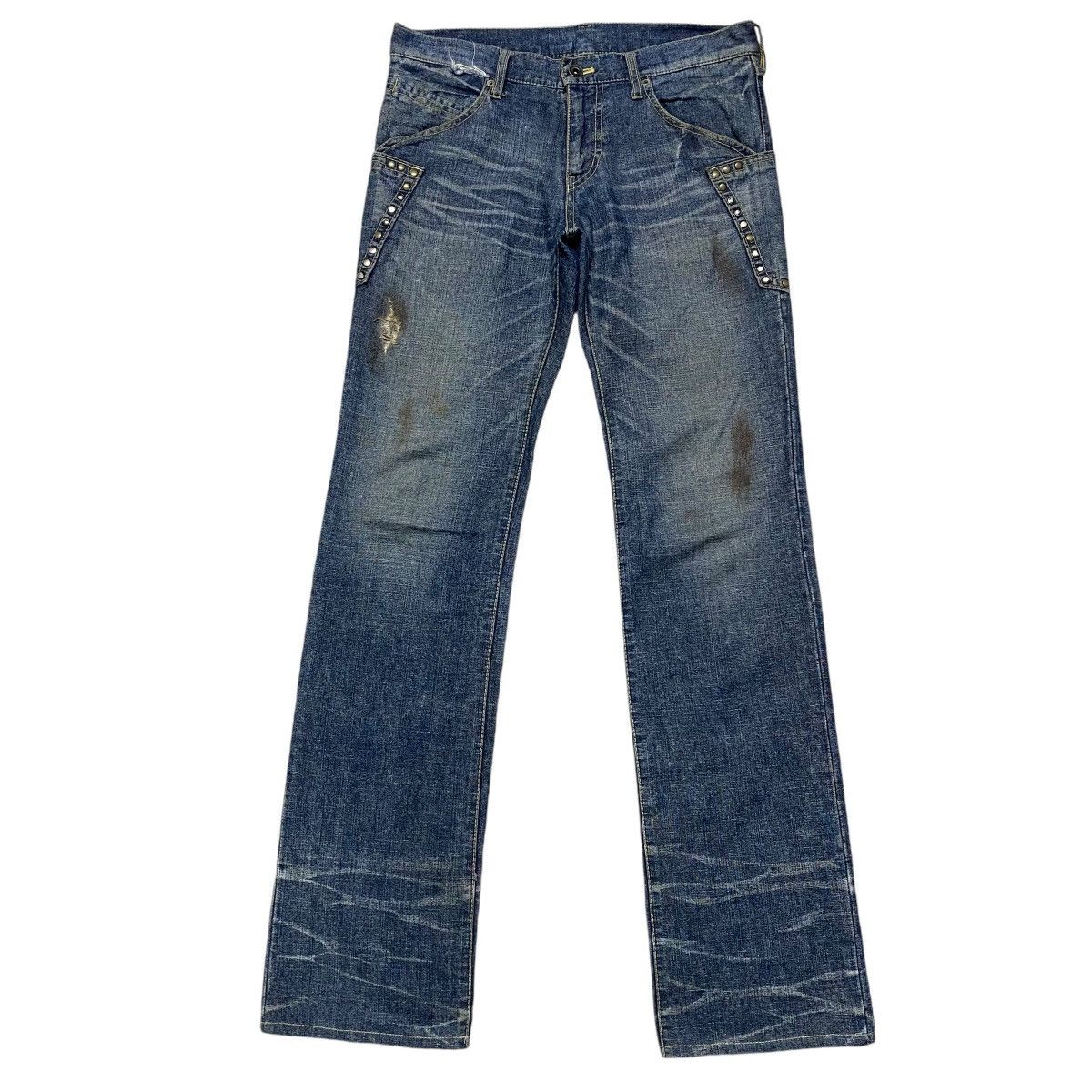 ABAHOUSE ABAHOUSE Rusty Denim Studded Jeans Size US 31 - 1 Thumbnail