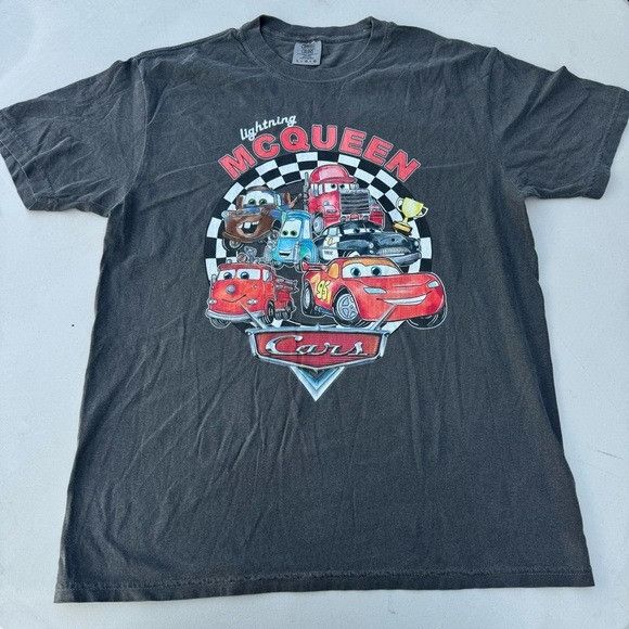 Disney NEW CARS DISNEY LIGHTNING MCQUEEN VINTAGE WASH GRAPHIC TEE L Size US L / EU 52-54 / 3 - 2 Thumbnail