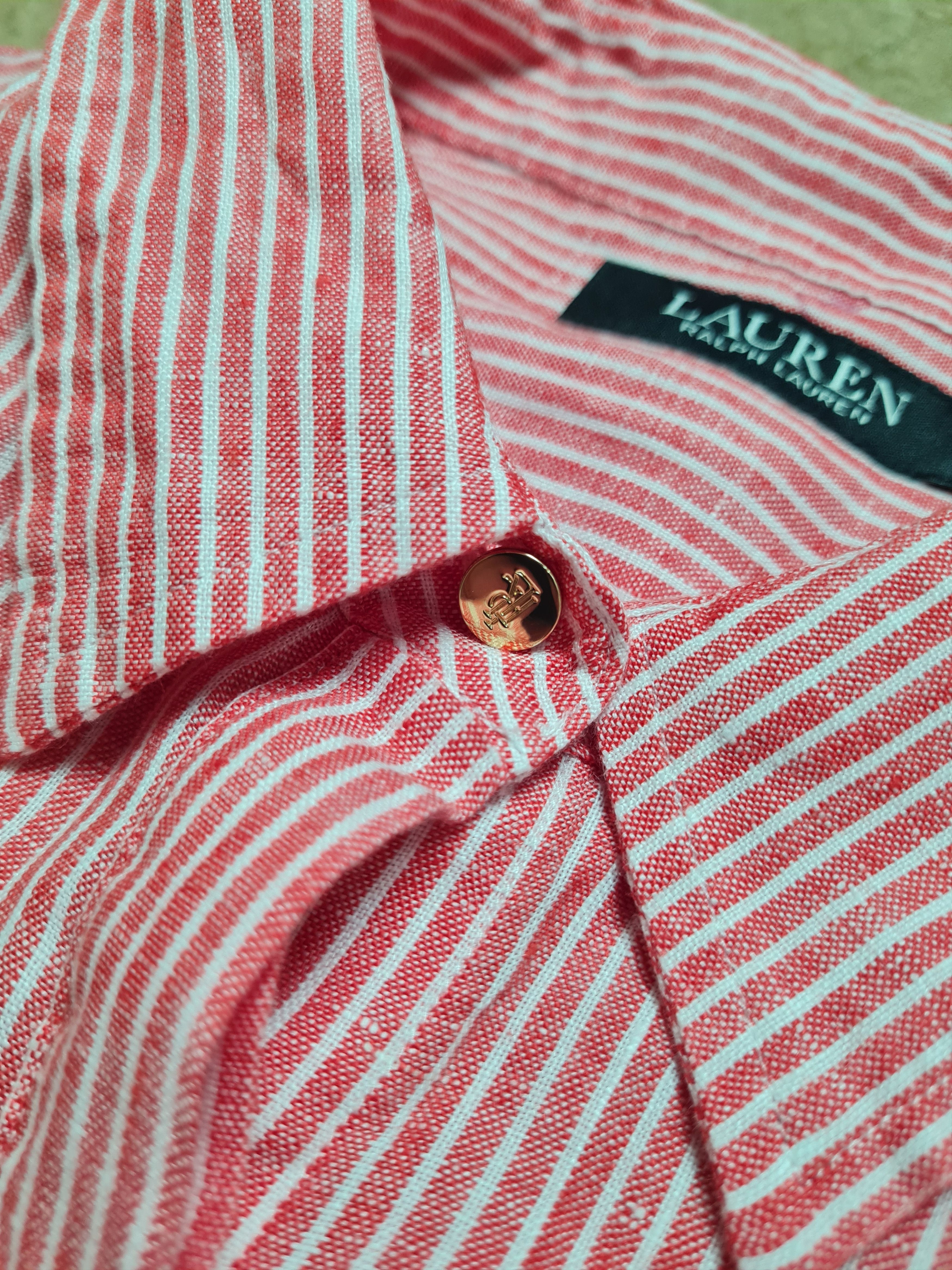 Ralph Lauren Lauren Ralph Lauren pink White Black Label Striped Linen Top Size XL / US 12-14 / IT 48-50 - 15 Thumbnail