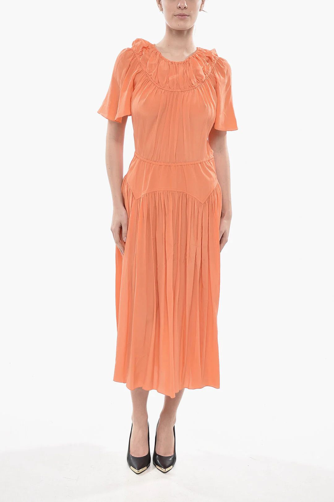 Marni og1mm0326 Silk Dress in Orange Size S / US 4 / IT 40 - 1 Thumbnail