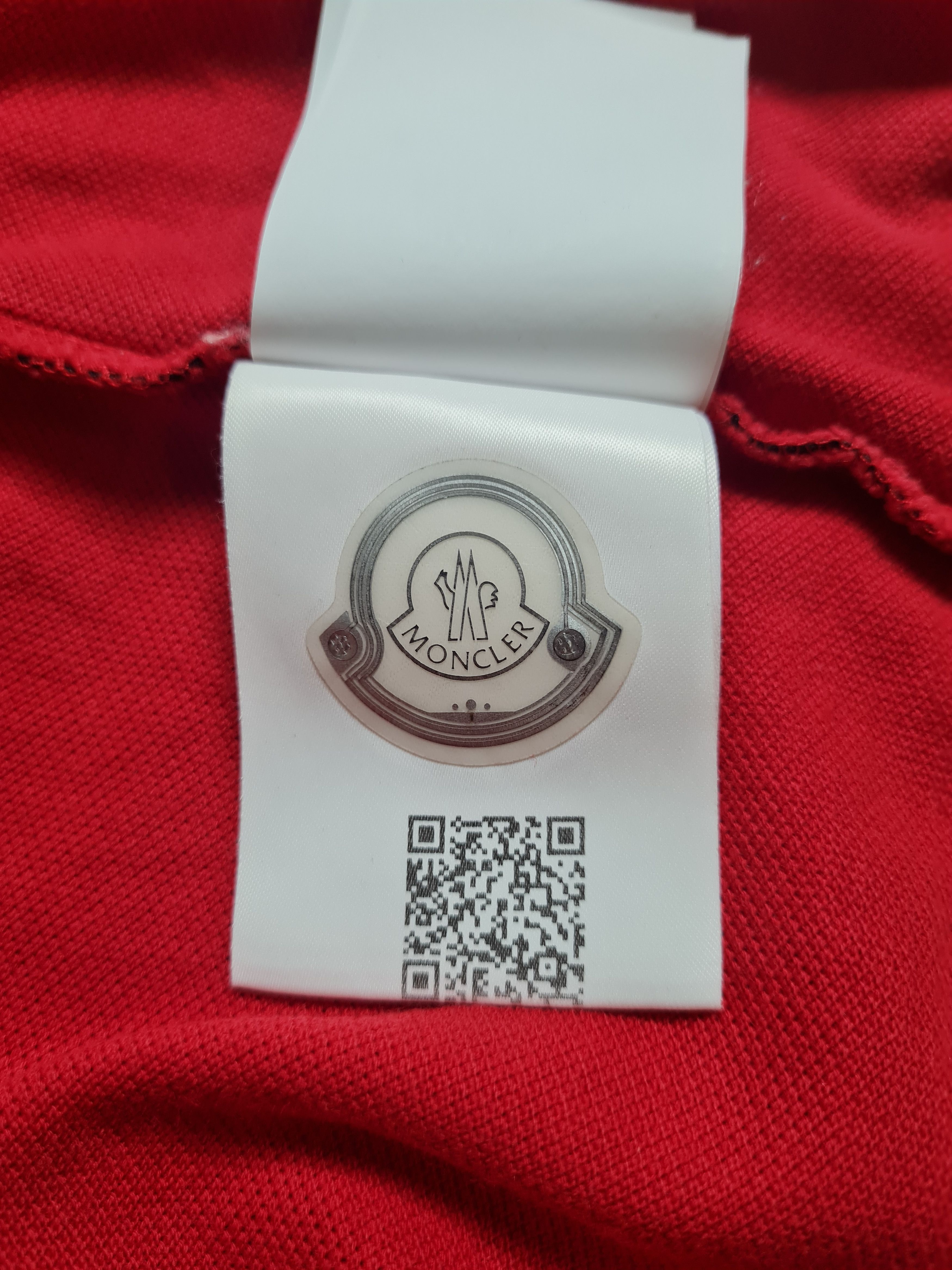 Moncler Mens T-Shirt MONCLER Logo Patch Polo Shirt In Red Size S Size US S / EU 44-46 / 1 - 20 Thumbnail