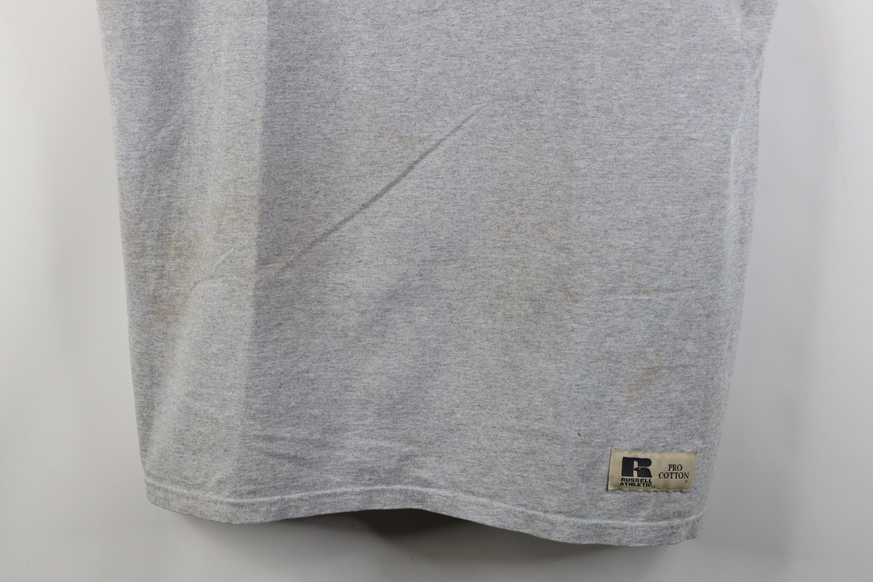 Russell Athletic Vintage 90s Y2K Russell Athletic Muscle T-Shirt Gray USA Size US L / EU 52-54 / 3 - 3 Thumbnail