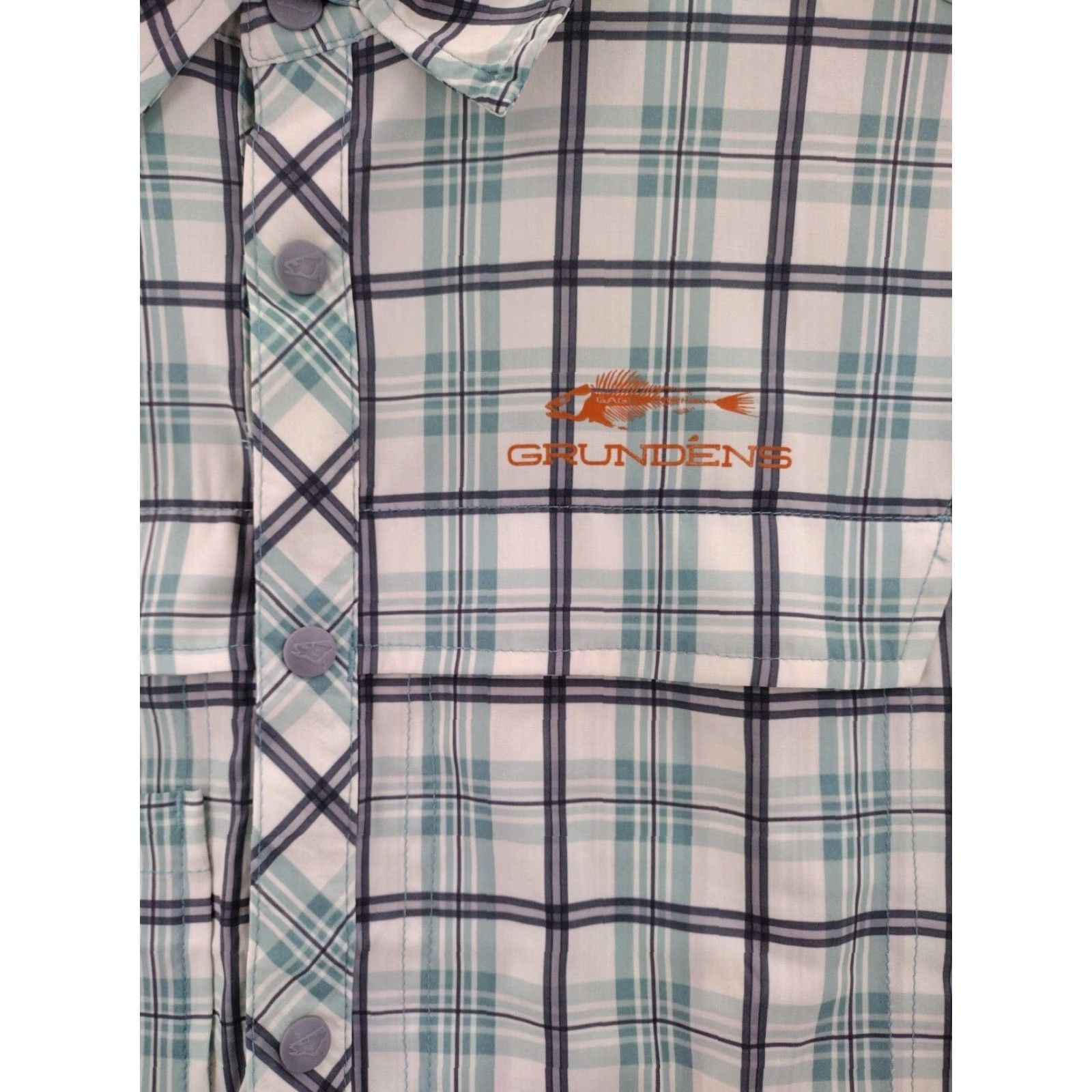 Vintage Grundens Fly Bridge Men's Fishing Shirt Long Sleeve Dusty Turquoise Small NEW Size US S / EU 44-46 / 1 - 3 Thumbnail
