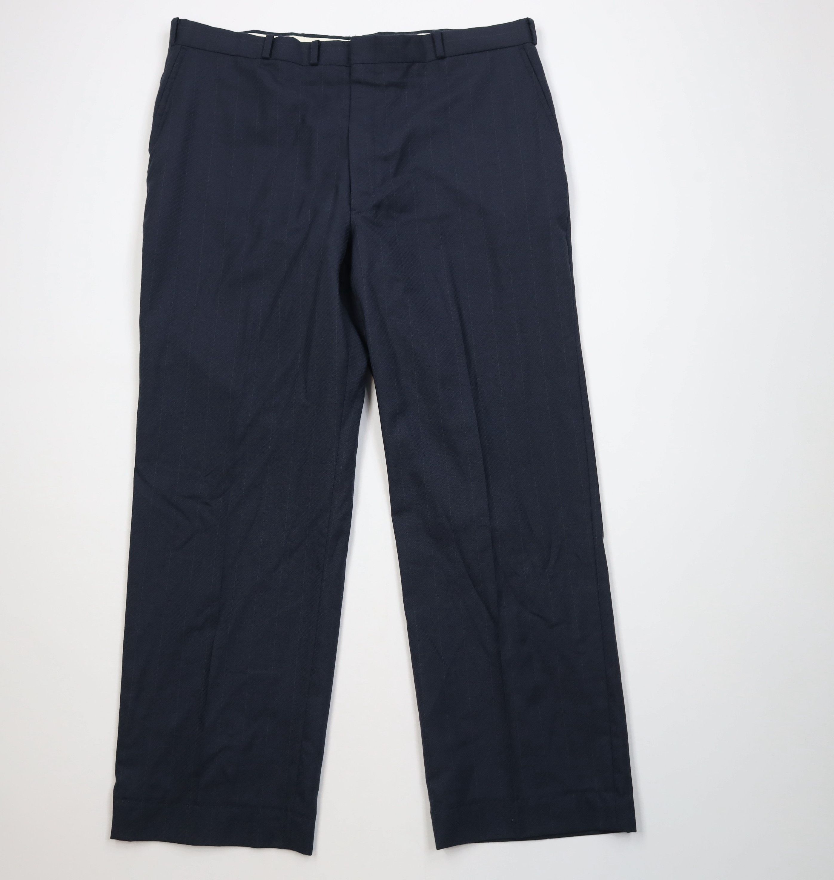 Vintage Vintage 70s Streetwear Knit Flared Wide Leg Chino Pants Blue Size US 40 / EU 56 - 1 Thumbnail