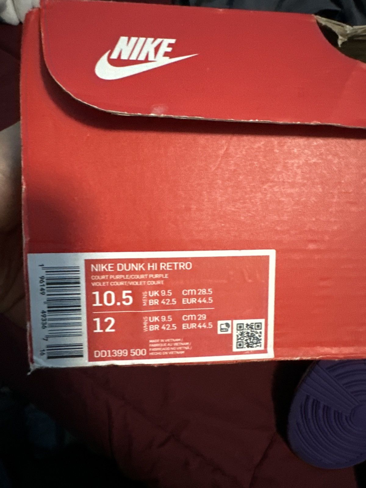 Nike Dunk high lakers Size US 10.5 / EU 43-44 - 7 Thumbnail