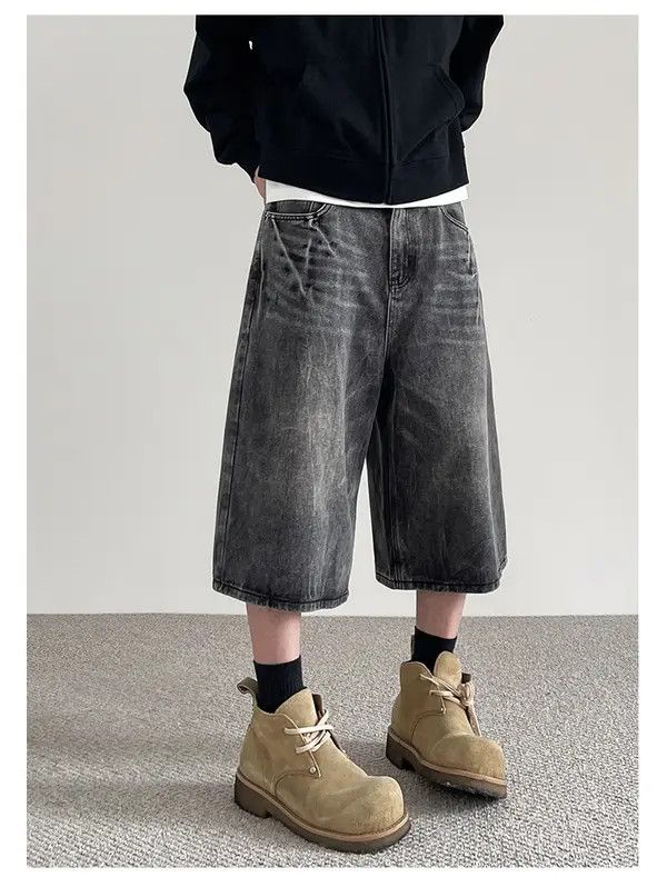VIBE Baggy Washed Denim Shorts Size US 28 / EU 44 - 7 Thumbnail