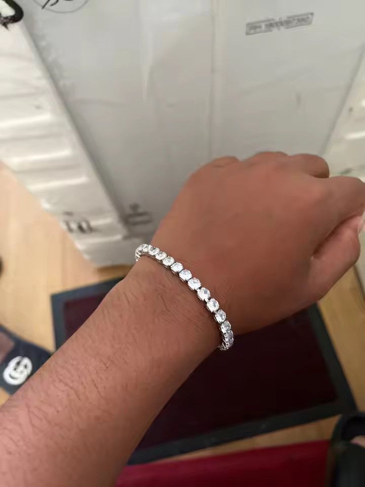 Jewelry 5mm + 17 cm Iced out Bracelet Jewelry Casual Chain Cuff Size ONE SIZE - 4 Thumbnail