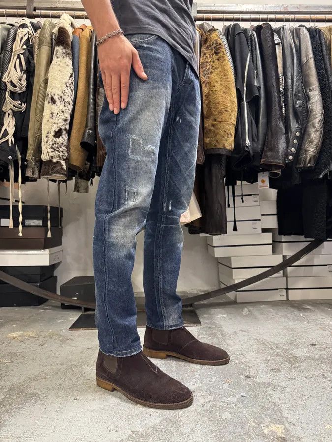 Designer × Dolce & Gabbana × Vintage 2010s Dolce & Gabbana Navy Brut Denim Jeans Size US 32 / EU 48 - 2 Thumbnail