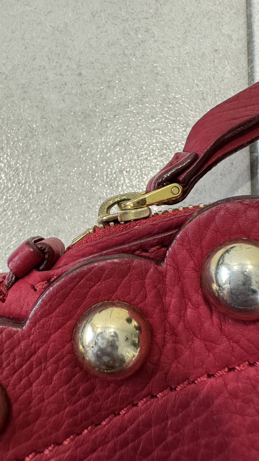Moschino Moschino Red Studded Leather Flap Shoulder Bag Size ONE SIZE - 7 Thumbnail