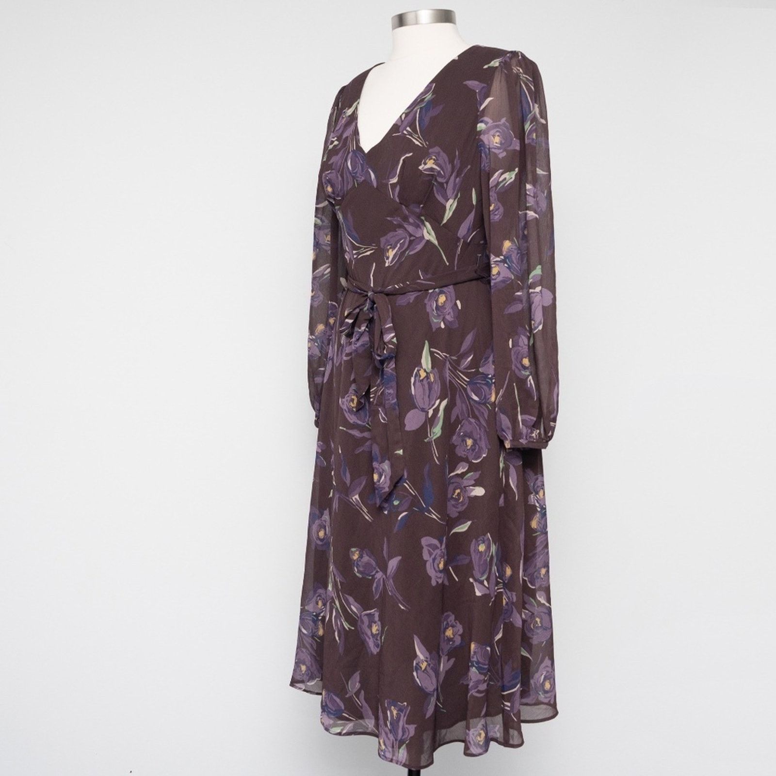 Lauren Ralph Lauren Lauen Ralph Lauren. Floral Belted Crinkle Georgette Dress Size XL / US 12-14 / IT 48-50 - 6 Thumbnail
