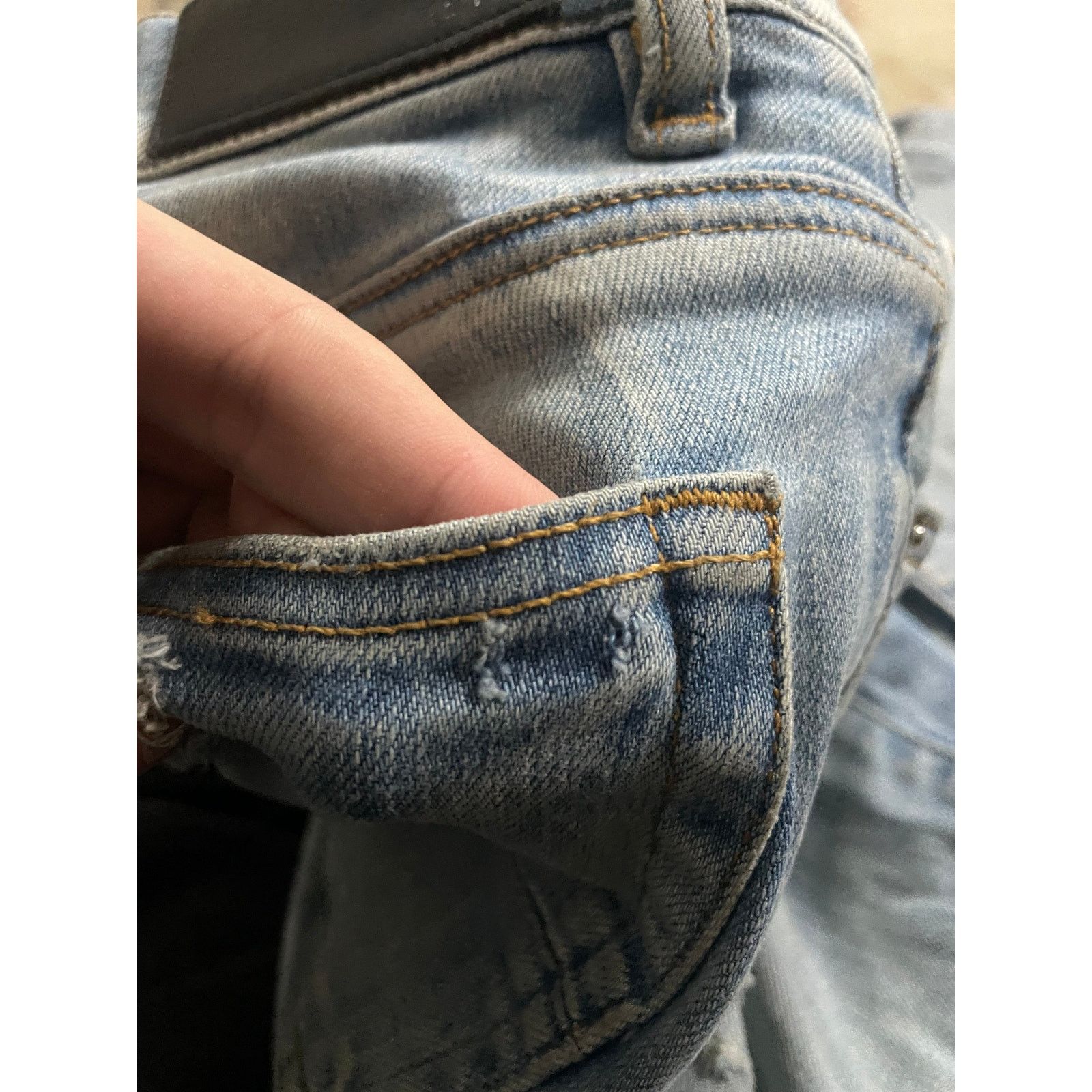 Amiri Amiri MX1 Light Wash Blue Paisley Patch Used 32 Size US 32 / EU 48 - 5 Thumbnail