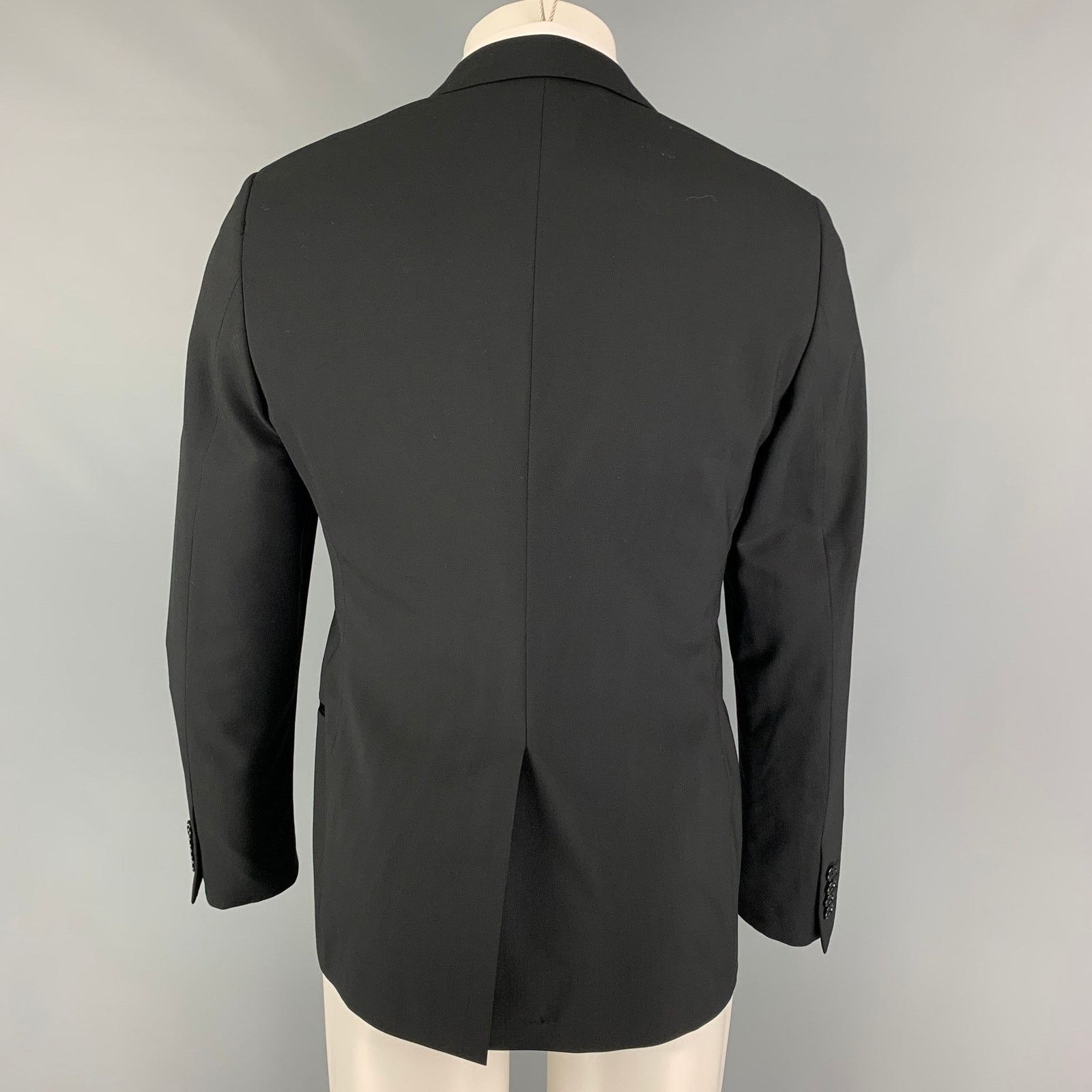Lanvin LANVIN Size 38 Black Wool Lycra Tuxedo Sport Coat Size 38R - 3 Thumbnail