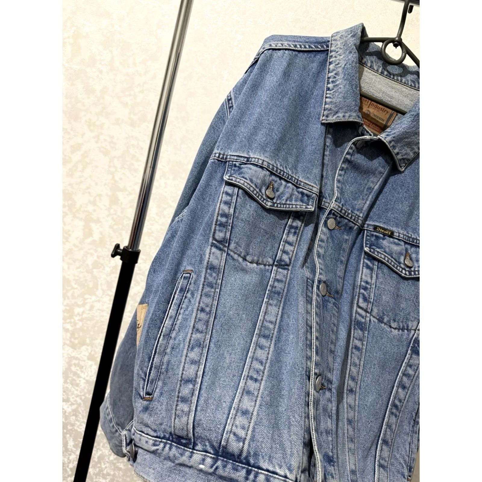Diesel VINTAGE Diesel Denim Jacket Trucker Blue Oversized 90s Mens XL Denim Jacket City Motorcycle USA Easy Rider Size US 36 / EU 52 - 6 Thumbnail