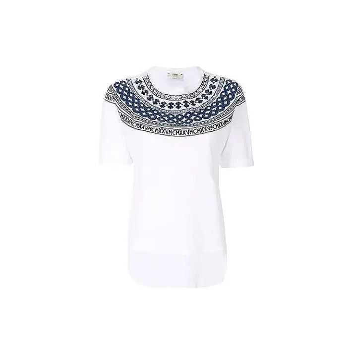 Fendi Fendi SS21 Cotton Printed Short Sleeve T-Shirt 0079 Size S / US 4 / IT 40 - 1 Thumbnail