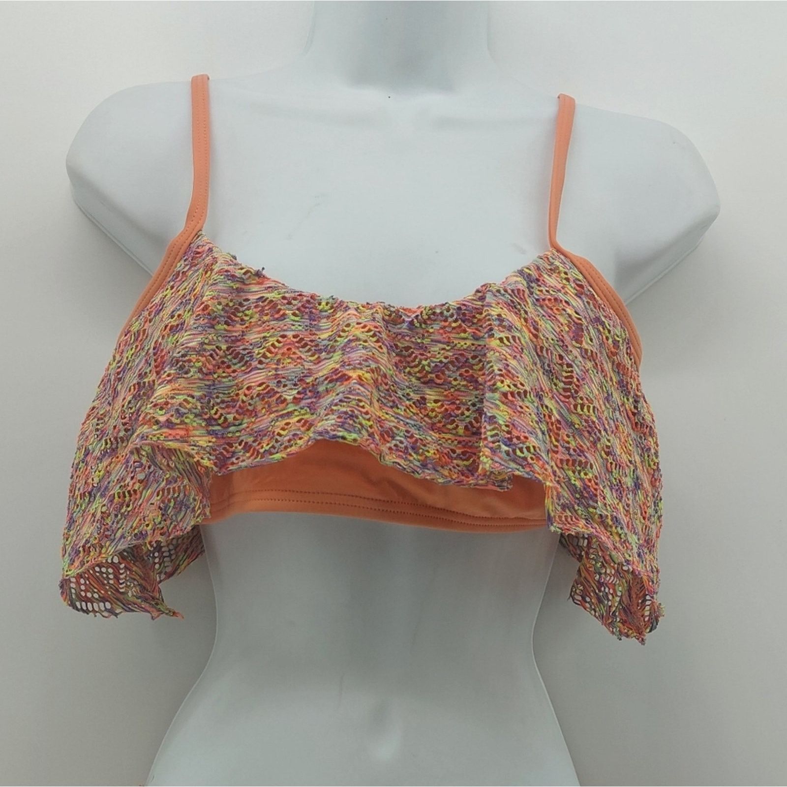 REEF Reef Women's Large Y2K Bikini Top Orange Multicolored Pool Size L / US 10 / IT 46 - 1 Thumbnail