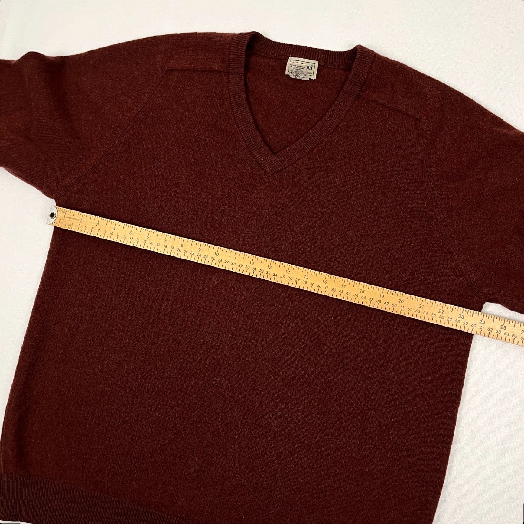 Vintage LL Bean Sweater Mens Large Tall Burnt Red Lambs Wool Knit Jumper Pullover V-Neck Size US L / EU 52-54 / 3 - 6 Thumbnail