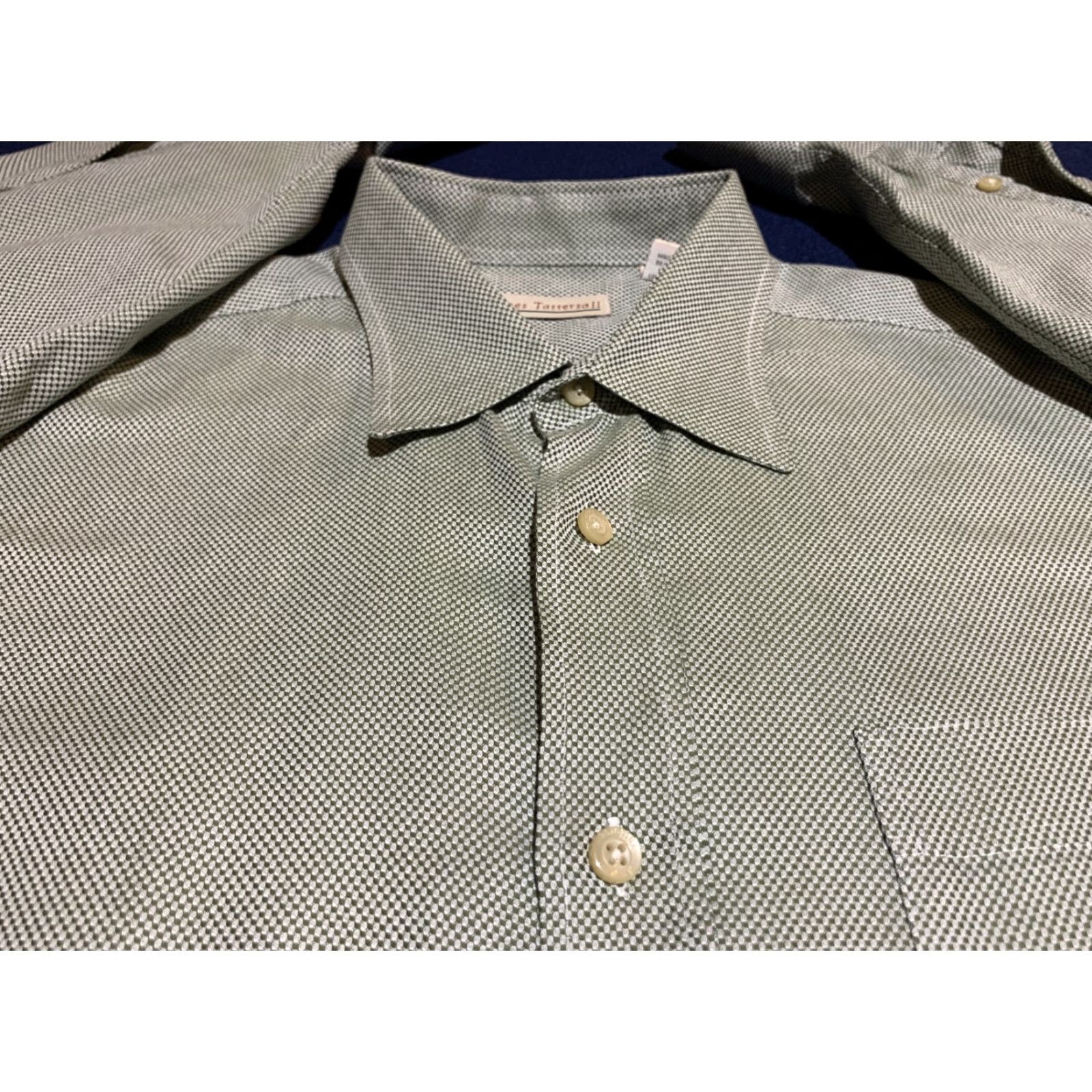 Vintage VINTAGE James Tattersall Dress Shirt Long Sleeve Men Large Green Classic Mens Size 42R - 3 Thumbnail