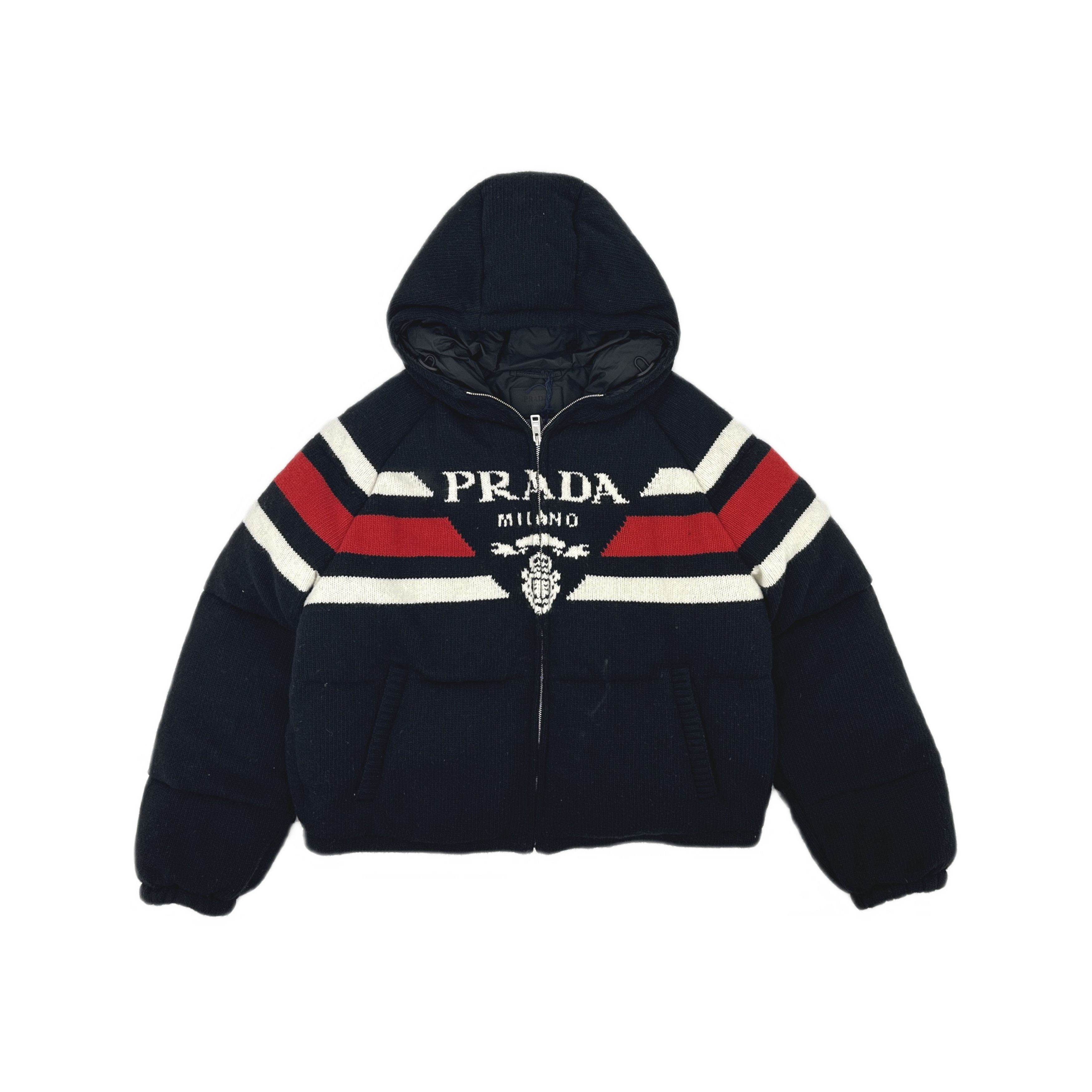 Prada Prada Logo Knit Down Jacket Size M Size US M / EU 48-50 / 2 - 1 Thumbnail