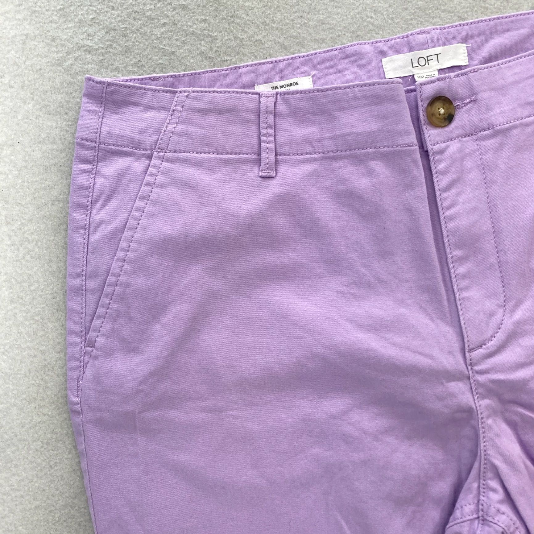 Loft LOFT Monroe Slim Chino Pants Women's 16P Purple Stretch Casual Preppy Travel NWT Size 25" / US 0 / IT 36 - 2 Thumbnail
