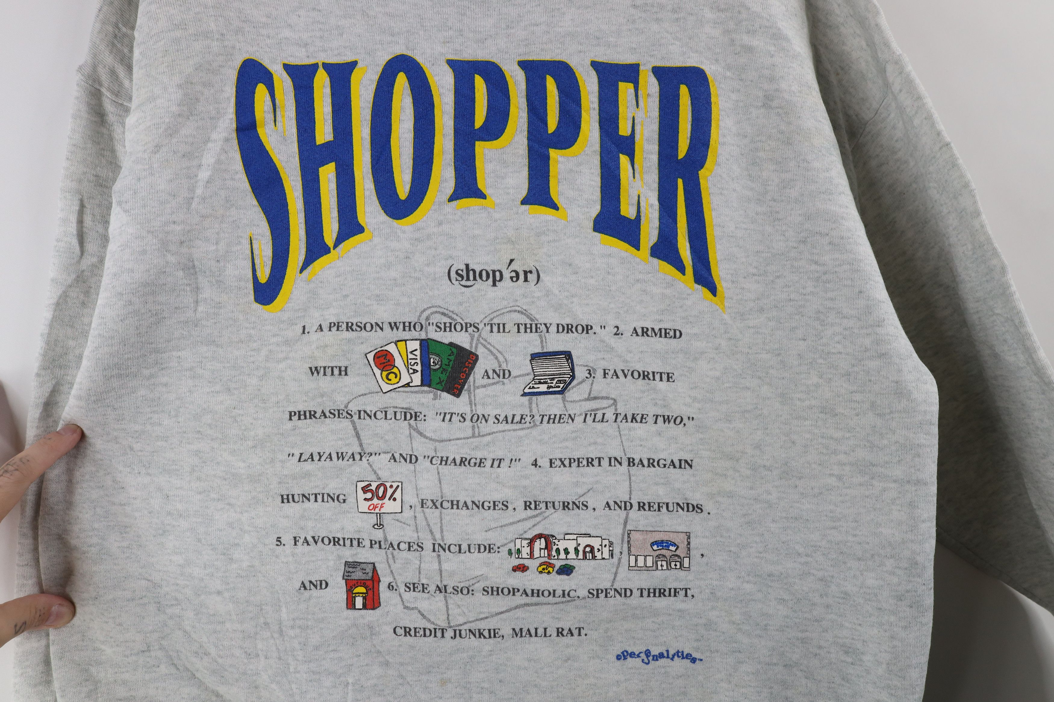 Vintage Vintage 90s Streetwear Spell Out Shopper Sweatshirt USA Size L / US 10 / IT 46 - 4 Thumbnail
