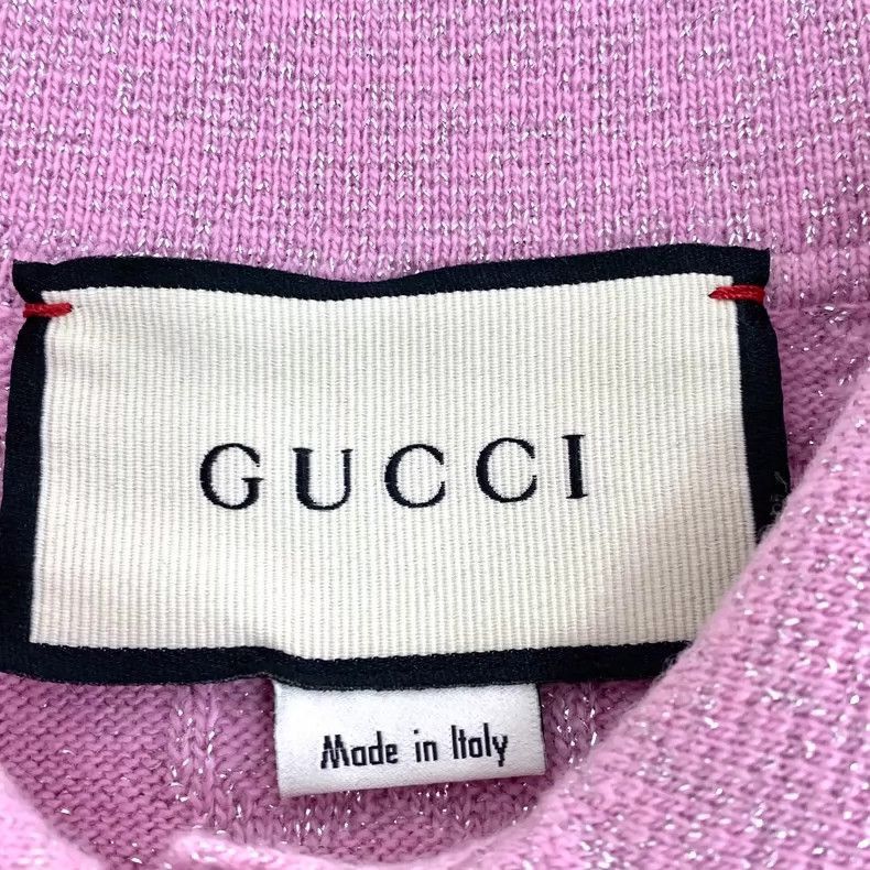 Gucci Gucci Pink Logo Knit Long Sleeve Polo Shirt-2506 Size XS / US 0-2 / IT 36-38 - 5 Thumbnail